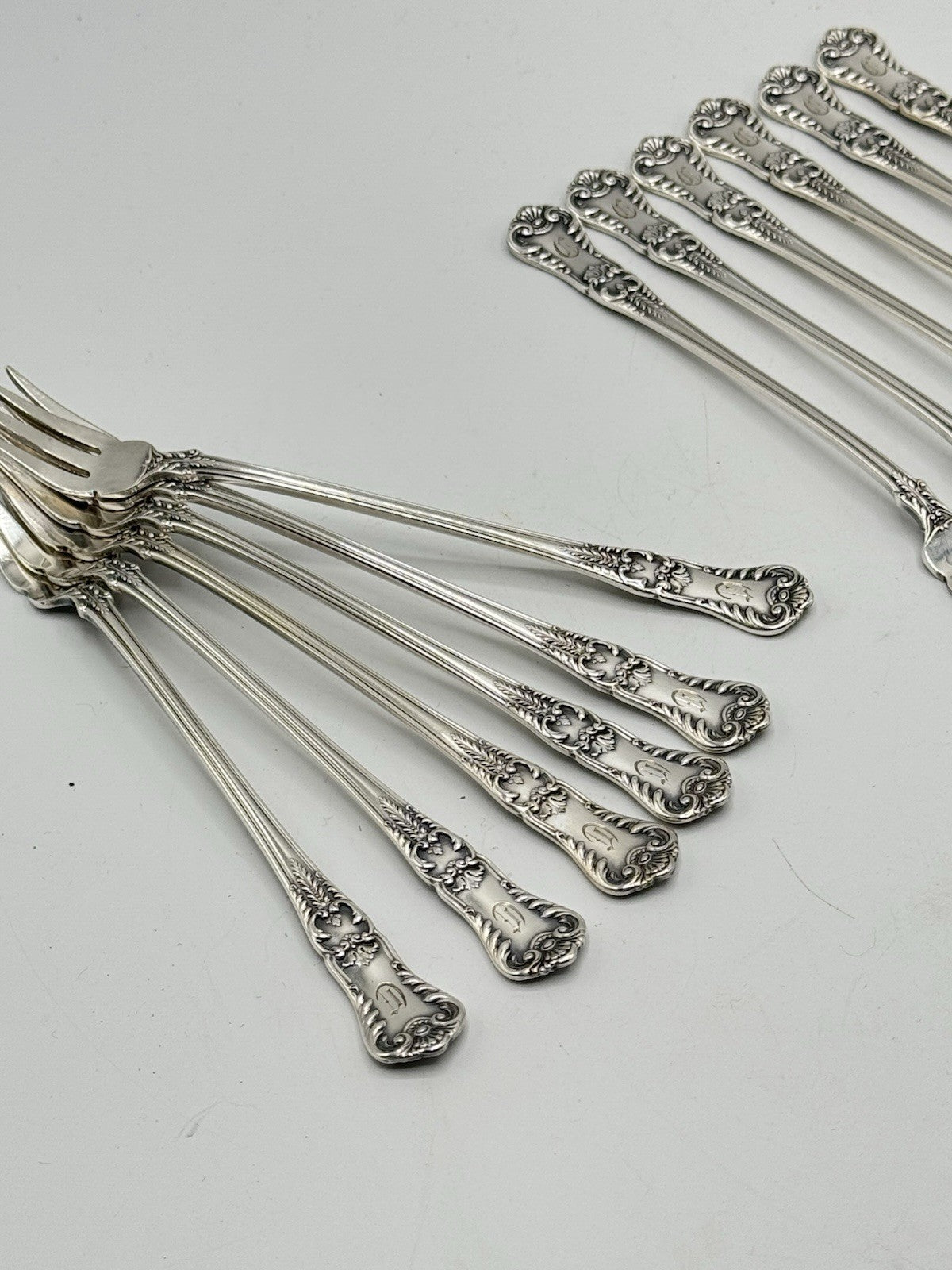 Set of 12 ANTIQUE Cocktail Forks Gorham RICHMOND 1897 Monogram D RARE‼️