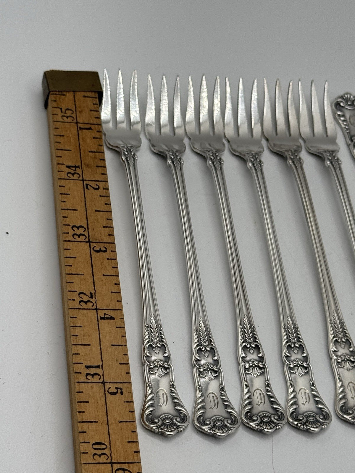 Set of 12 ANTIQUE Cocktail Forks Gorham RICHMOND 1897 Monogram D RARE‼️