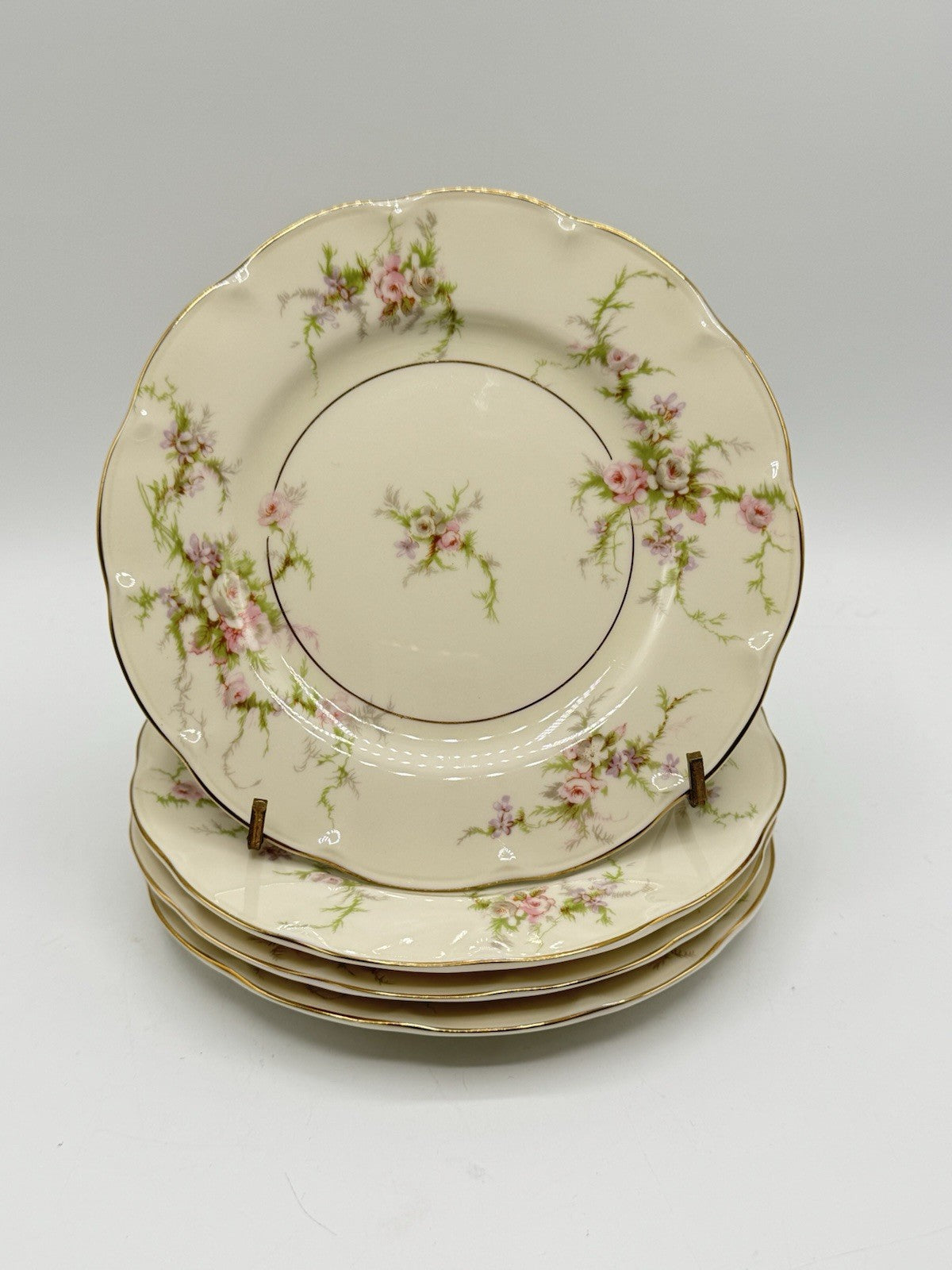 4 Haviland Porcelain Rosalinde New York Rosalinde 6 1/2" Bread & Butter Plates