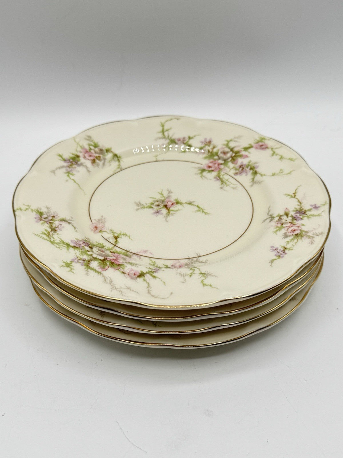 4 Haviland Porcelain Rosalinde New York Rosalinde 6 1/2" Bread & Butter Plates