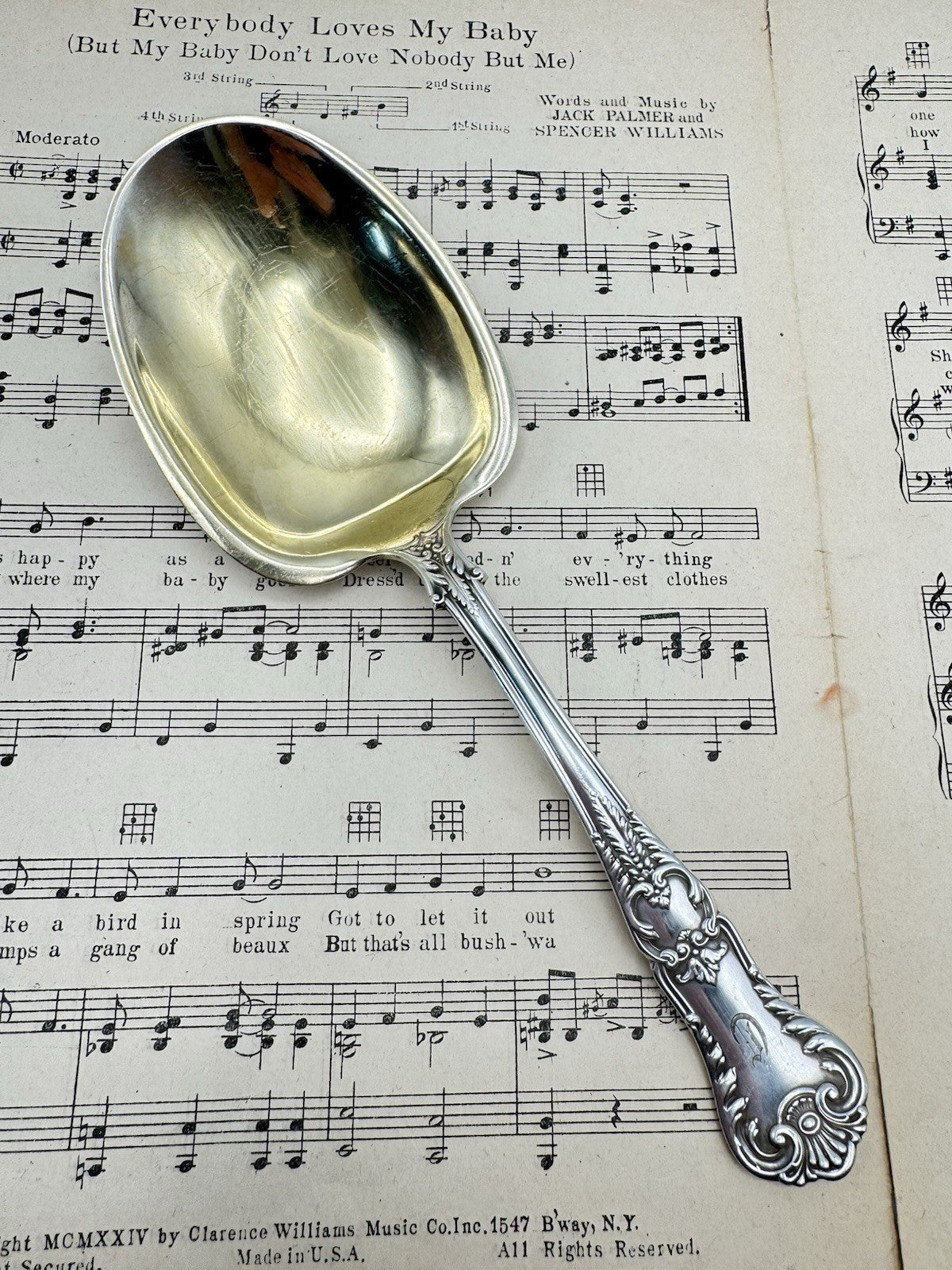Antique Silverplate GORHAM Richmond 1897 Casserole Spoon Serving Piece Monogram