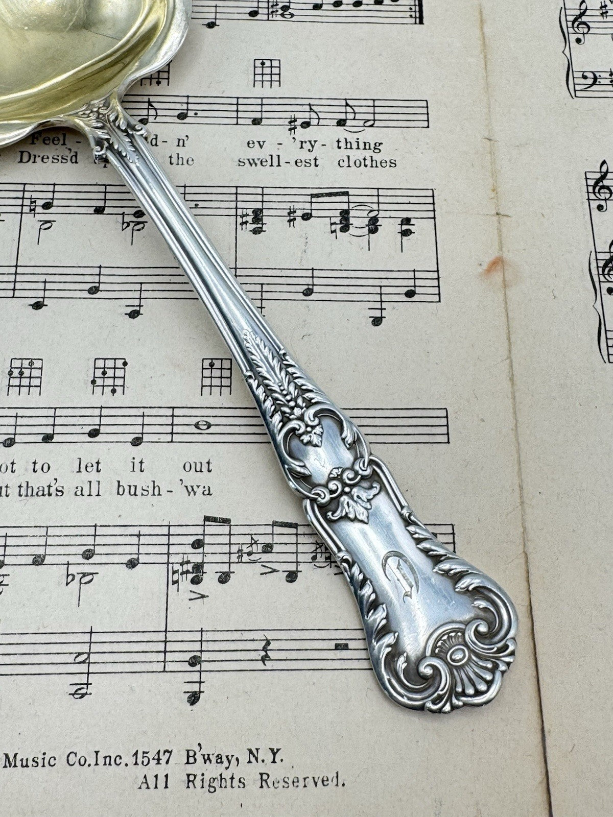 Antique Silverplate GORHAM Richmond 1897 Casserole Spoon Serving Piece Monogram