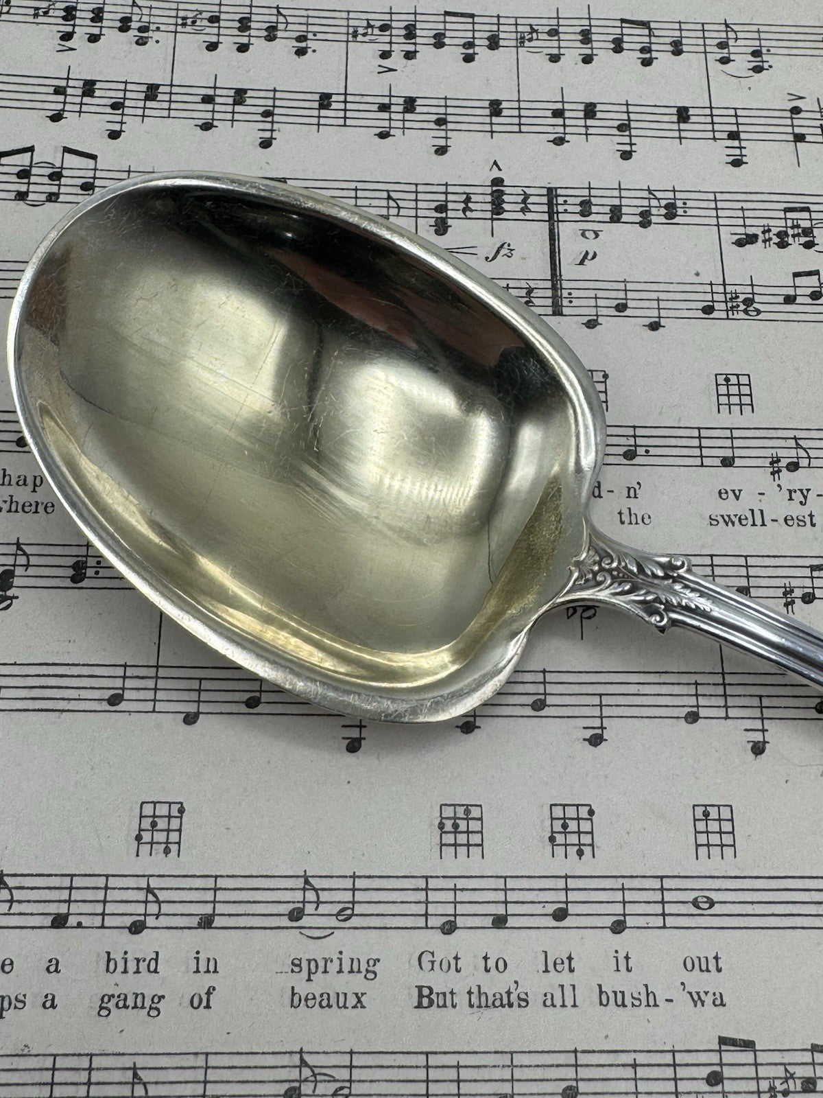 Antique Silverplate GORHAM Richmond 1897 Casserole Spoon Serving Piece Monogram