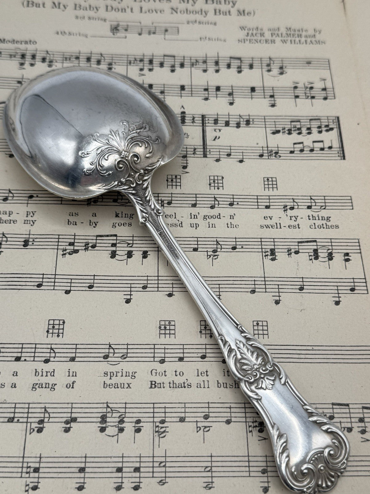 Antique Silverplate GORHAM Richmond 1897 Casserole Spoon Serving Piece Monogram