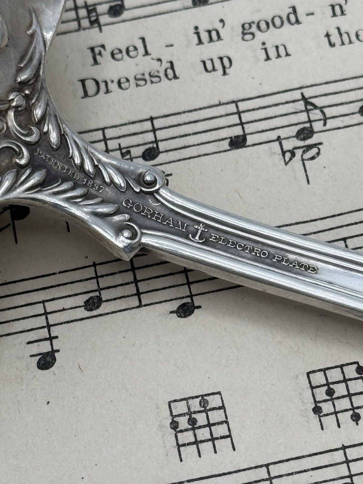 Antique Silverplate GORHAM Richmond 1897 Casserole Spoon Serving Piece Monogram