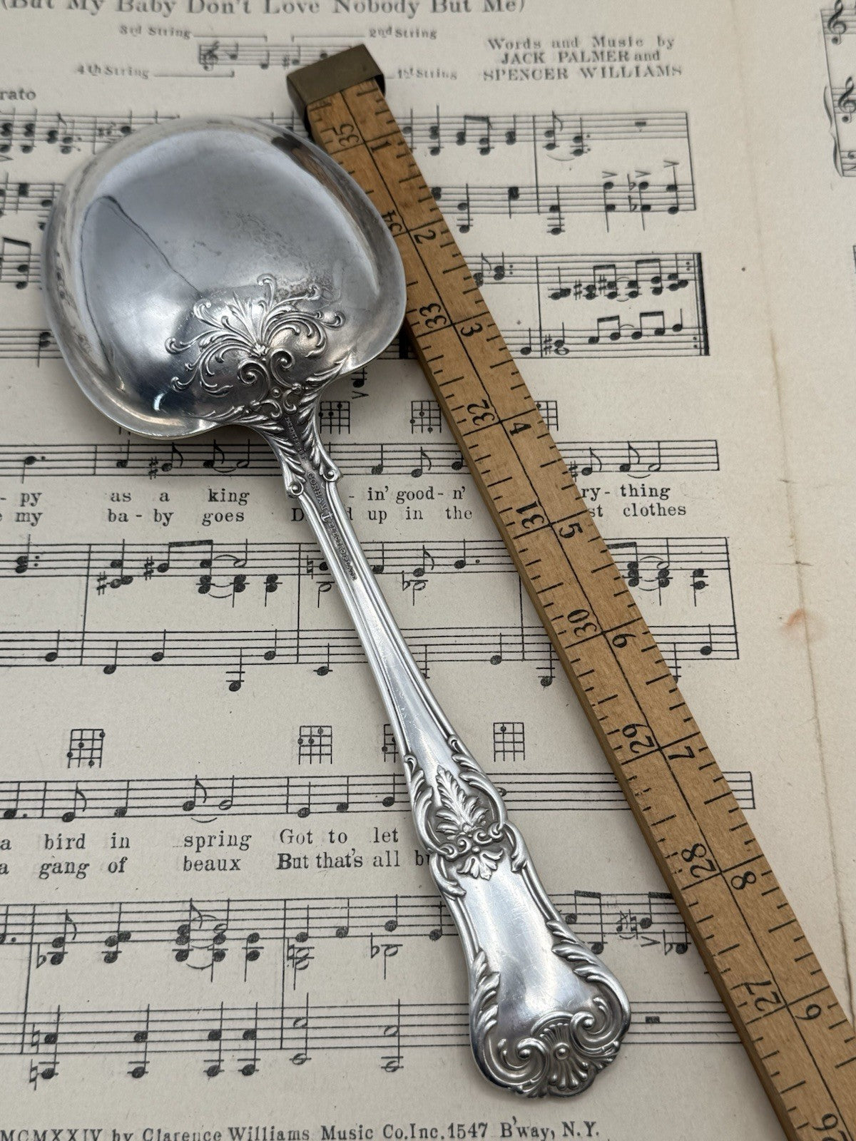 Antique Silverplate GORHAM Richmond 1897 Casserole Spoon Serving Piece Monogram