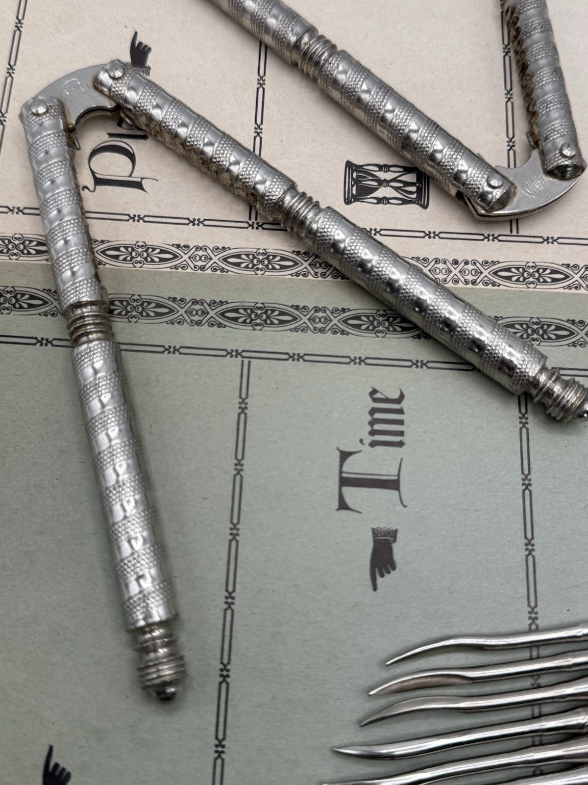 Vintage HMQ 3 Nutcracker & 12 Nutpick Set