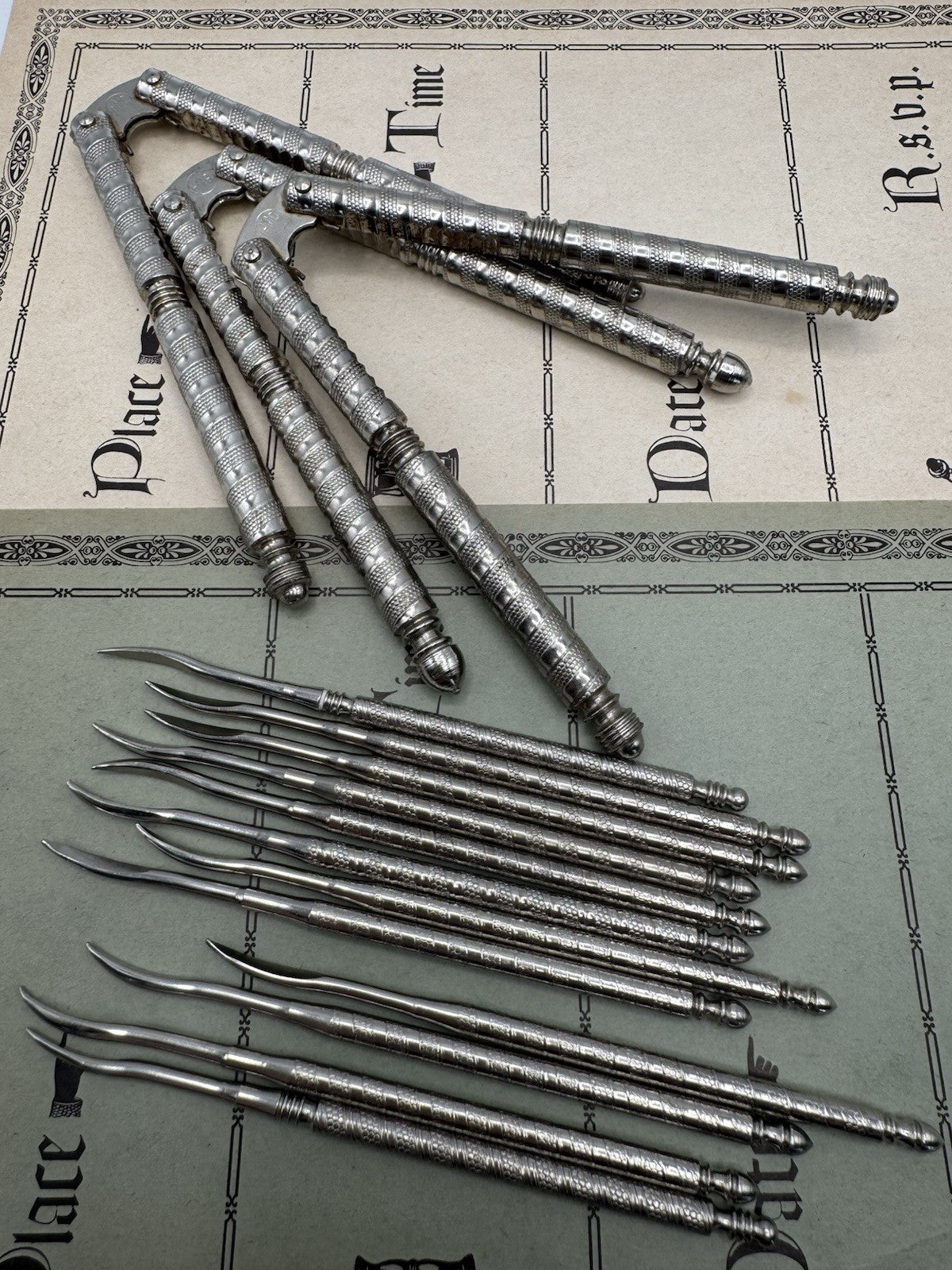 Vintage HMQ 3 Nutcracker & 12 Nutpick Set