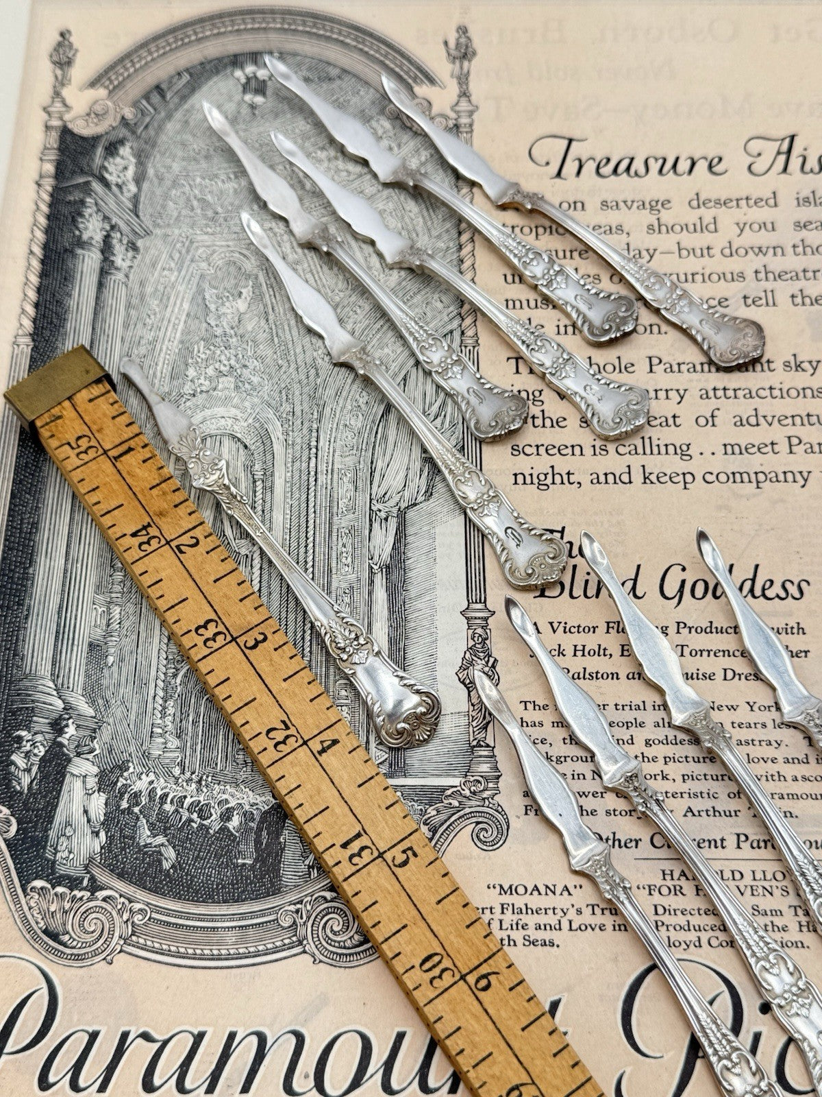 10 Antique Silverplate GORHAM Richmond 1897 Nut Picks Monogrammed RARE