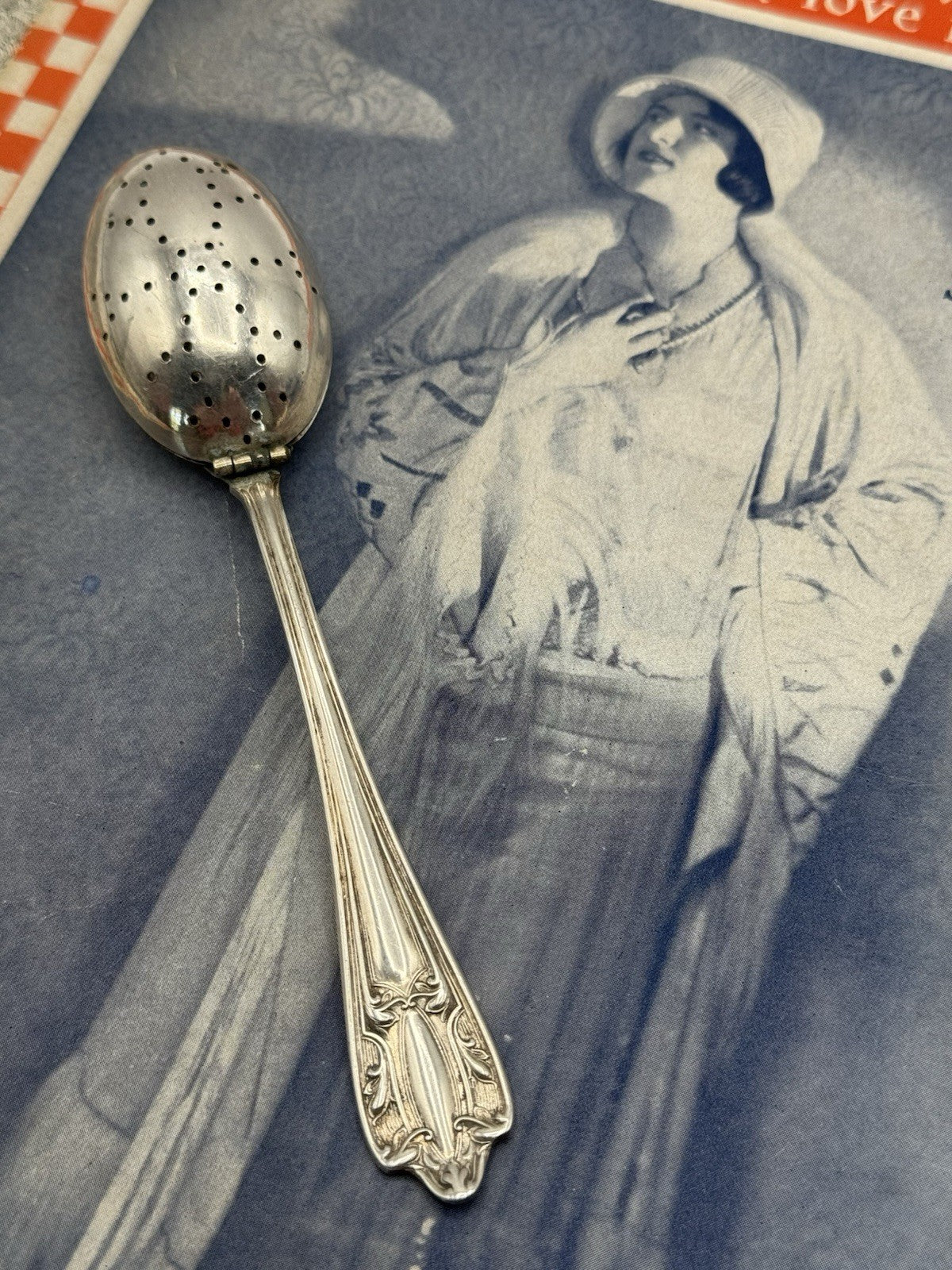 Antique Silverplate Tea Egg Spoon Art Nouveau ESTATE FIND