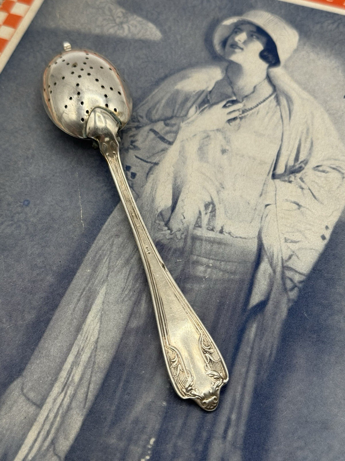 Antique Silverplate Tea Egg Spoon Art Nouveau ESTATE FIND