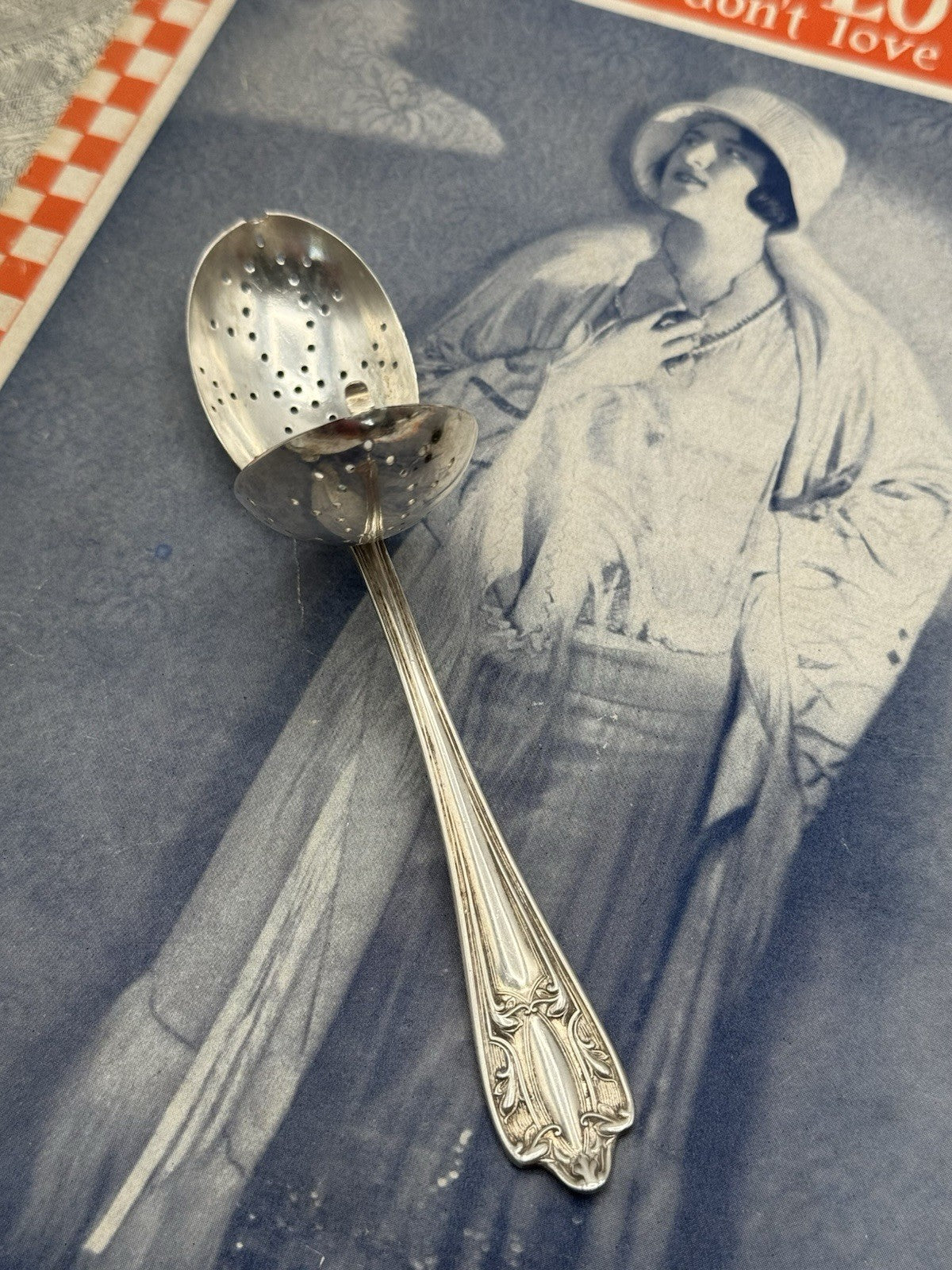 Antique Silverplate Tea Egg Spoon Art Nouveau ESTATE FIND