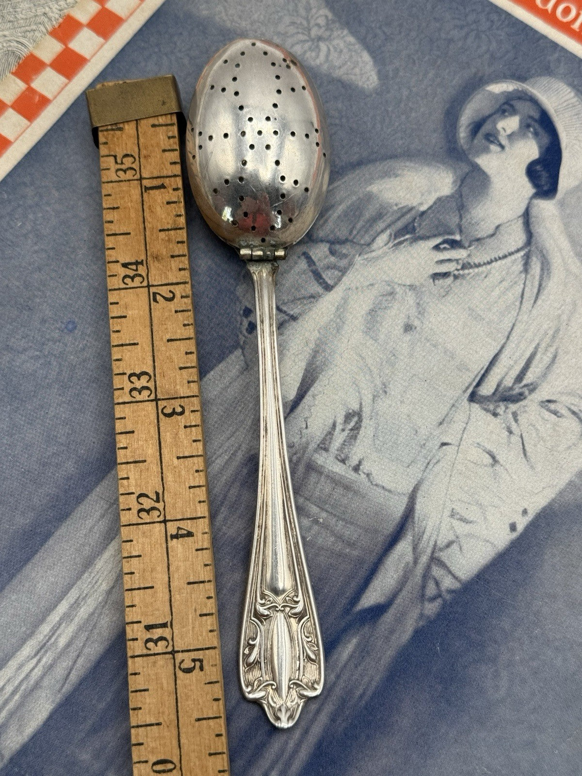 Antique Silverplate Tea Egg Spoon Art Nouveau ESTATE FIND