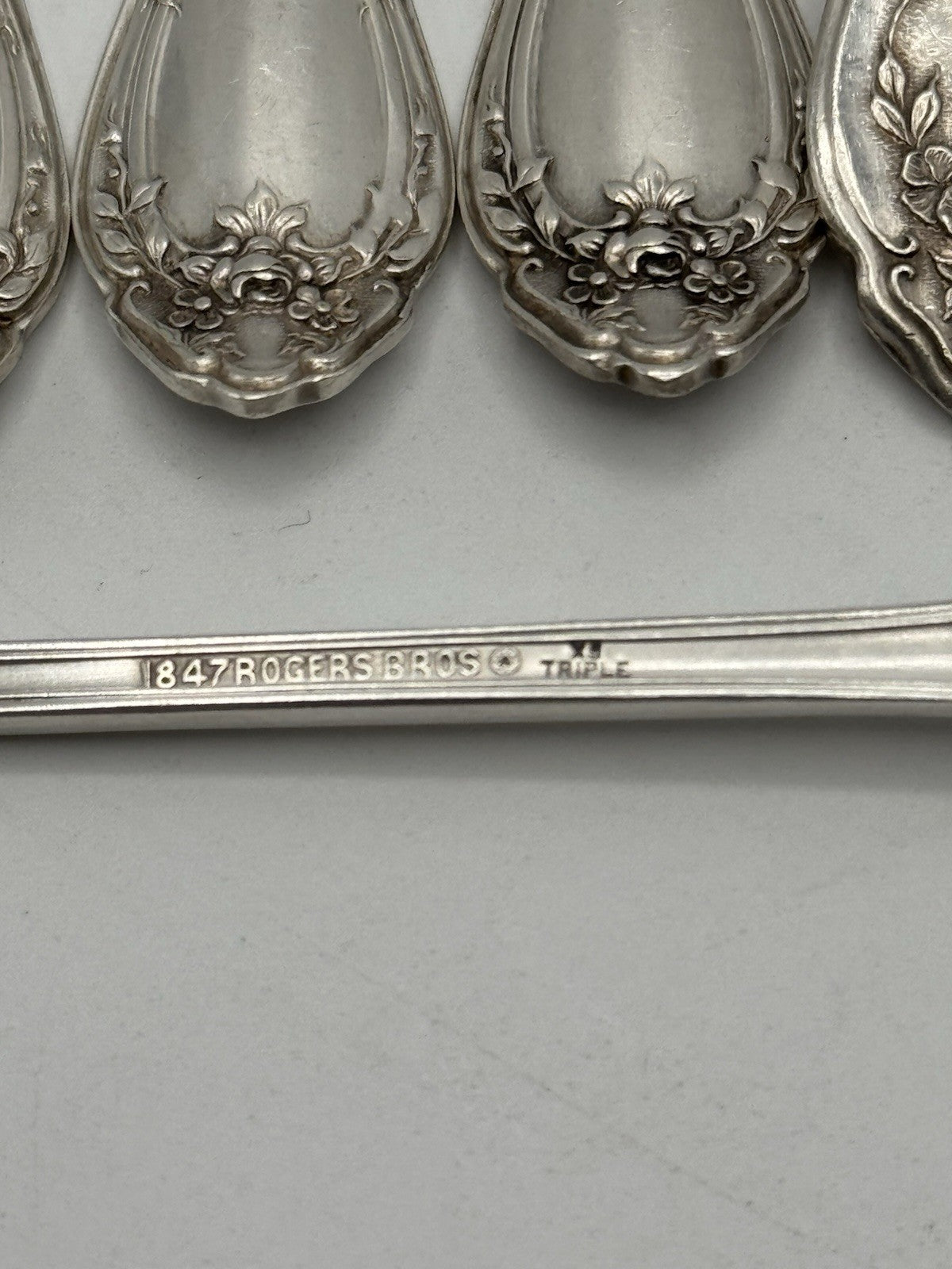 6 Antique Style Silverplate Cocktail Forks HERITAGE 1953Pattern 1847 Rogers Bros