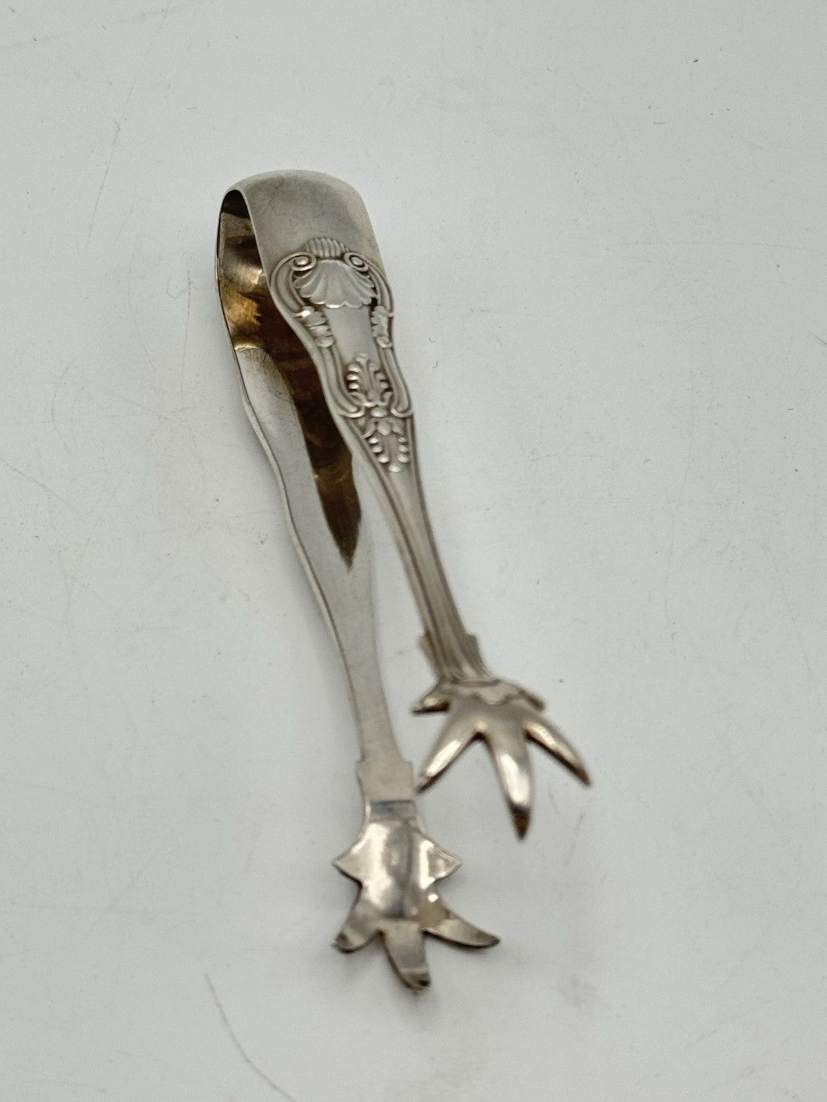 Vintage Silverplate Shell Motif Sugar Tongs GORHAM Monogram D