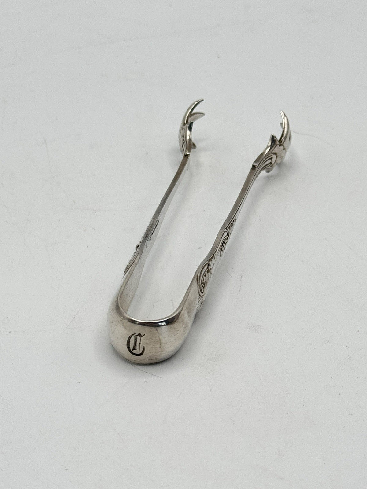 Vintage Silverplate Shell Motif Sugar Tongs GORHAM Monogram D