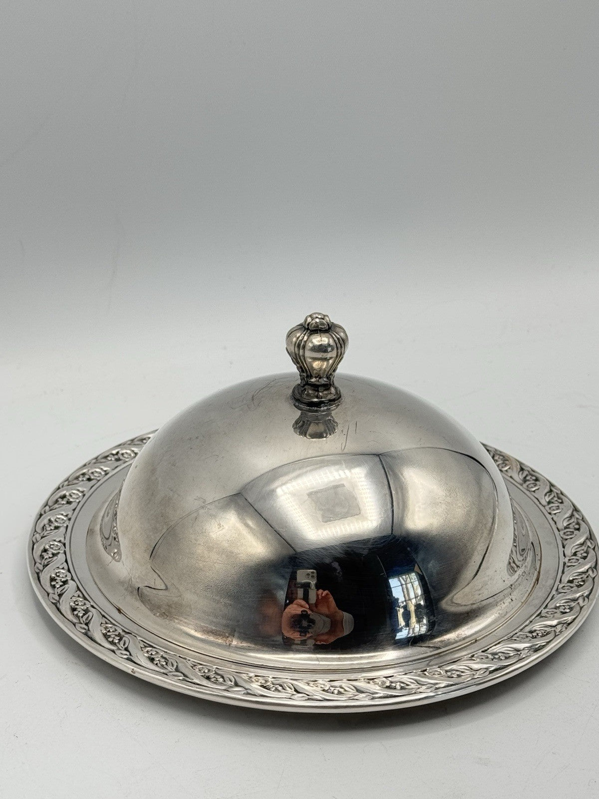 Vintage Silverplate Domed Butter Dish Includes Glass Insert