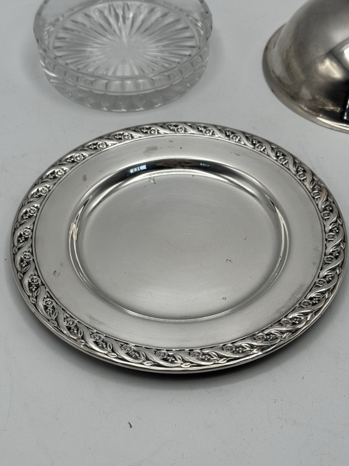 Vintage Silverplate Domed Butter Dish Includes Glass Insert