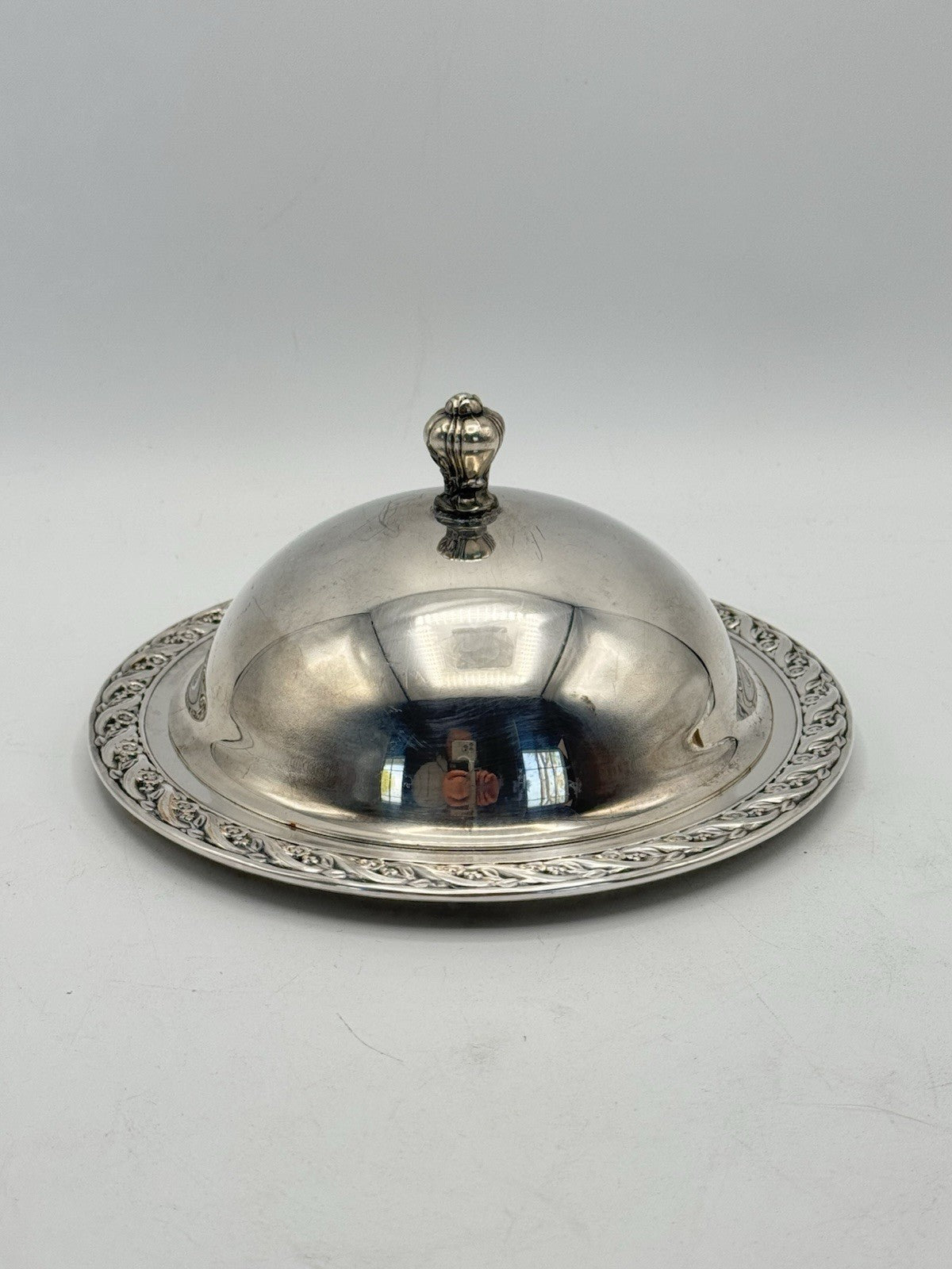 Vintage Silverplate Domed Butter Dish Includes Glass Insert