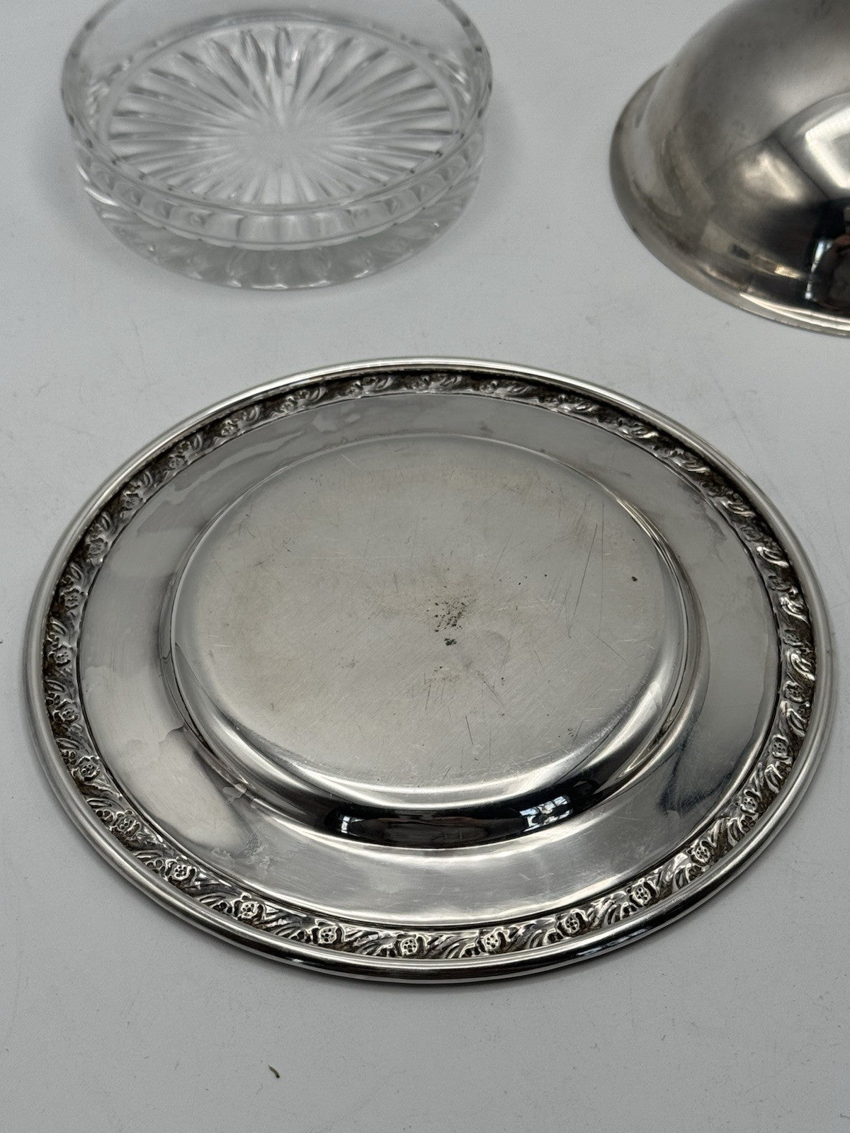 Vintage Silverplate Domed Butter Dish Includes Glass Insert