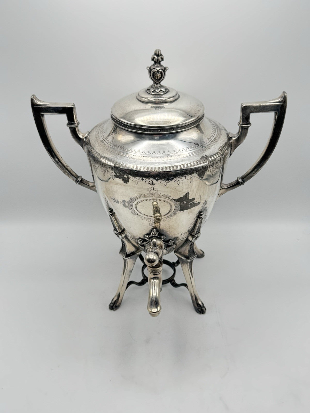 Antique Silverplate Samovar Drink Dispenser Aesthetic Movement Style ESTATE FIND