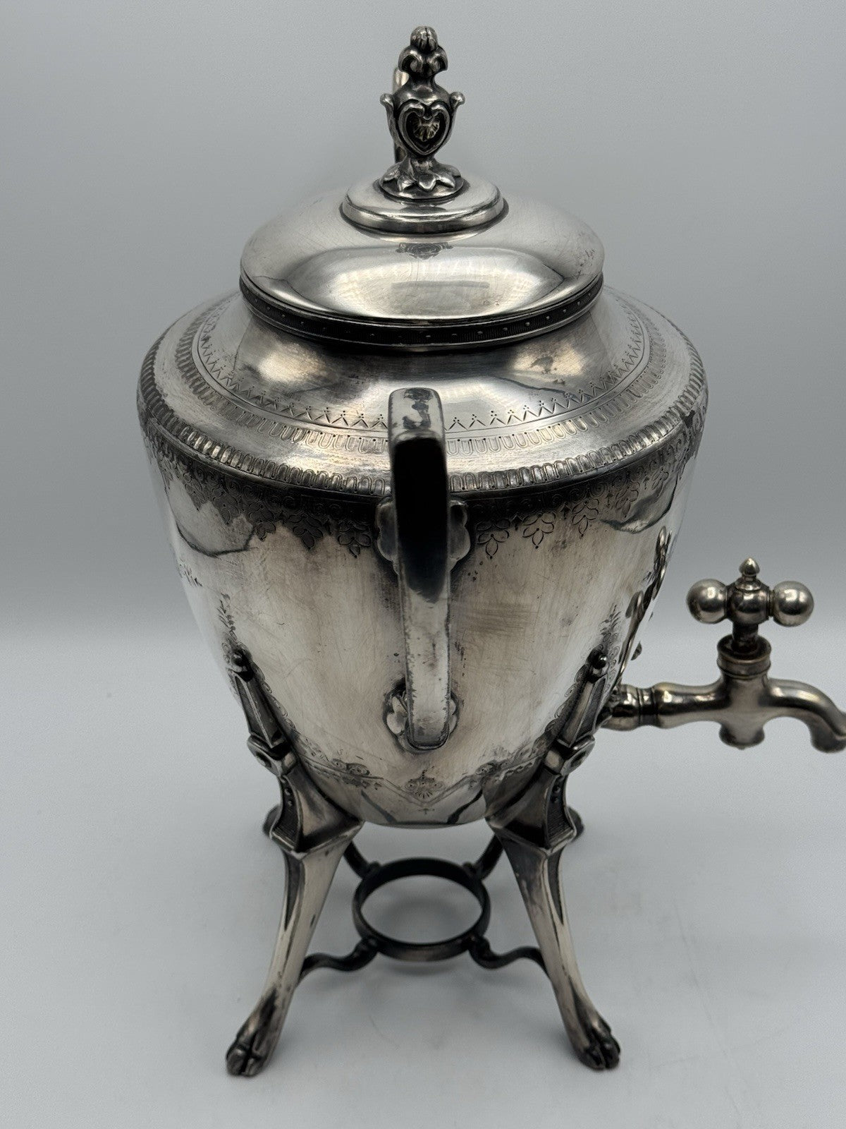 Antique Silverplate Samovar Drink Dispenser Aesthetic Movement Style ESTATE FIND