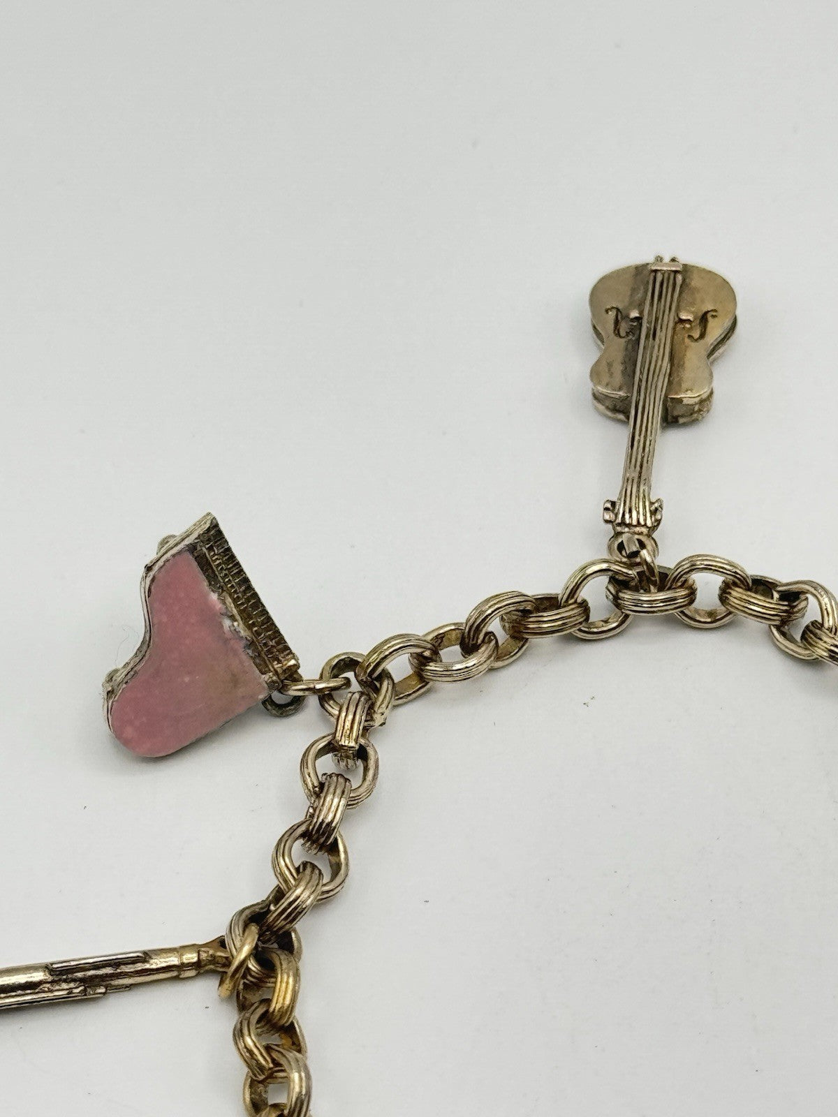 Vintage Coro Goldtone Bracelet Jazz Music Charms With Dancing Couple ESTATE FIND