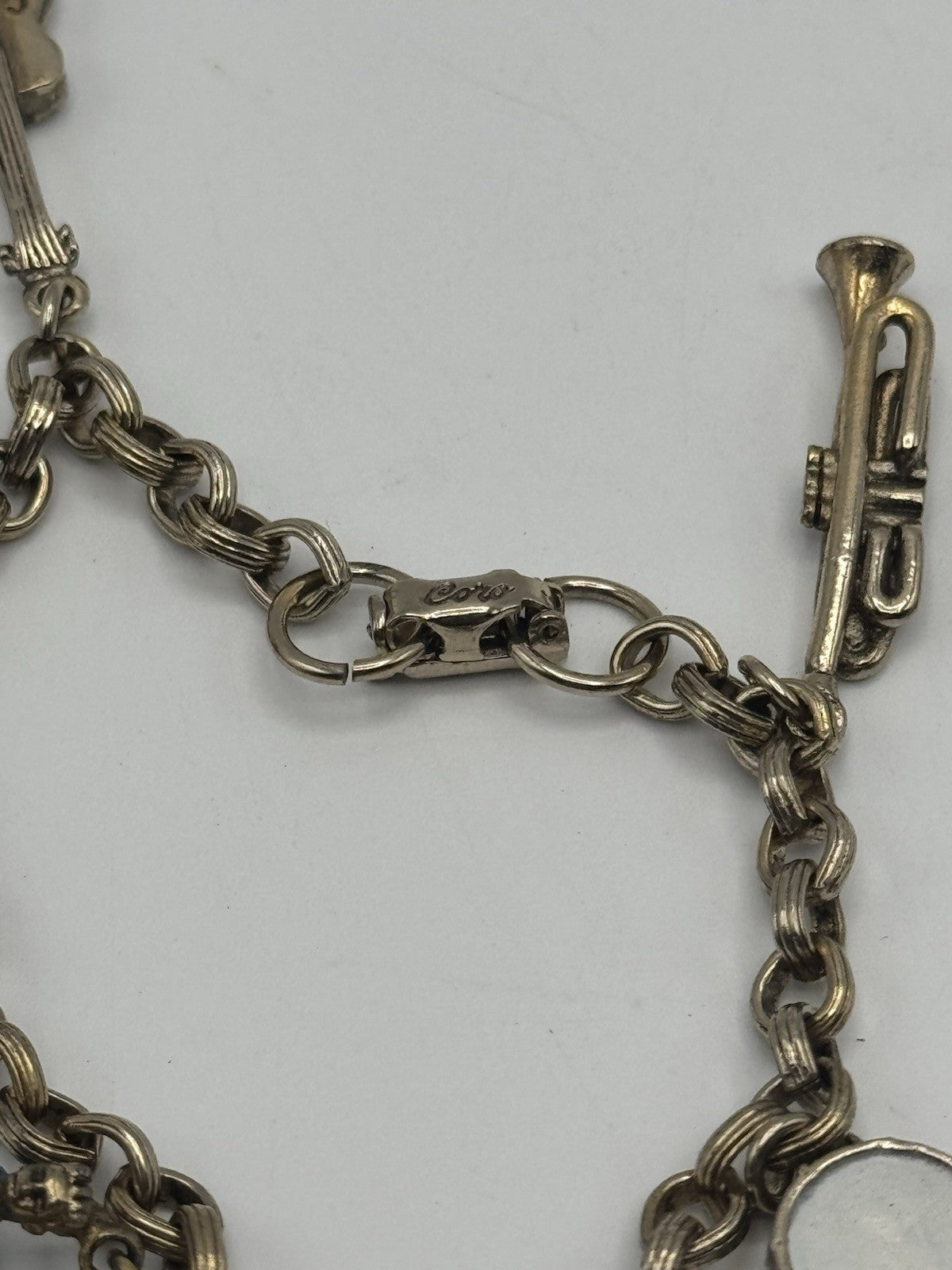 Vintage Coro Goldtone Bracelet Jazz Music Charms With Dancing Couple ESTATE FIND