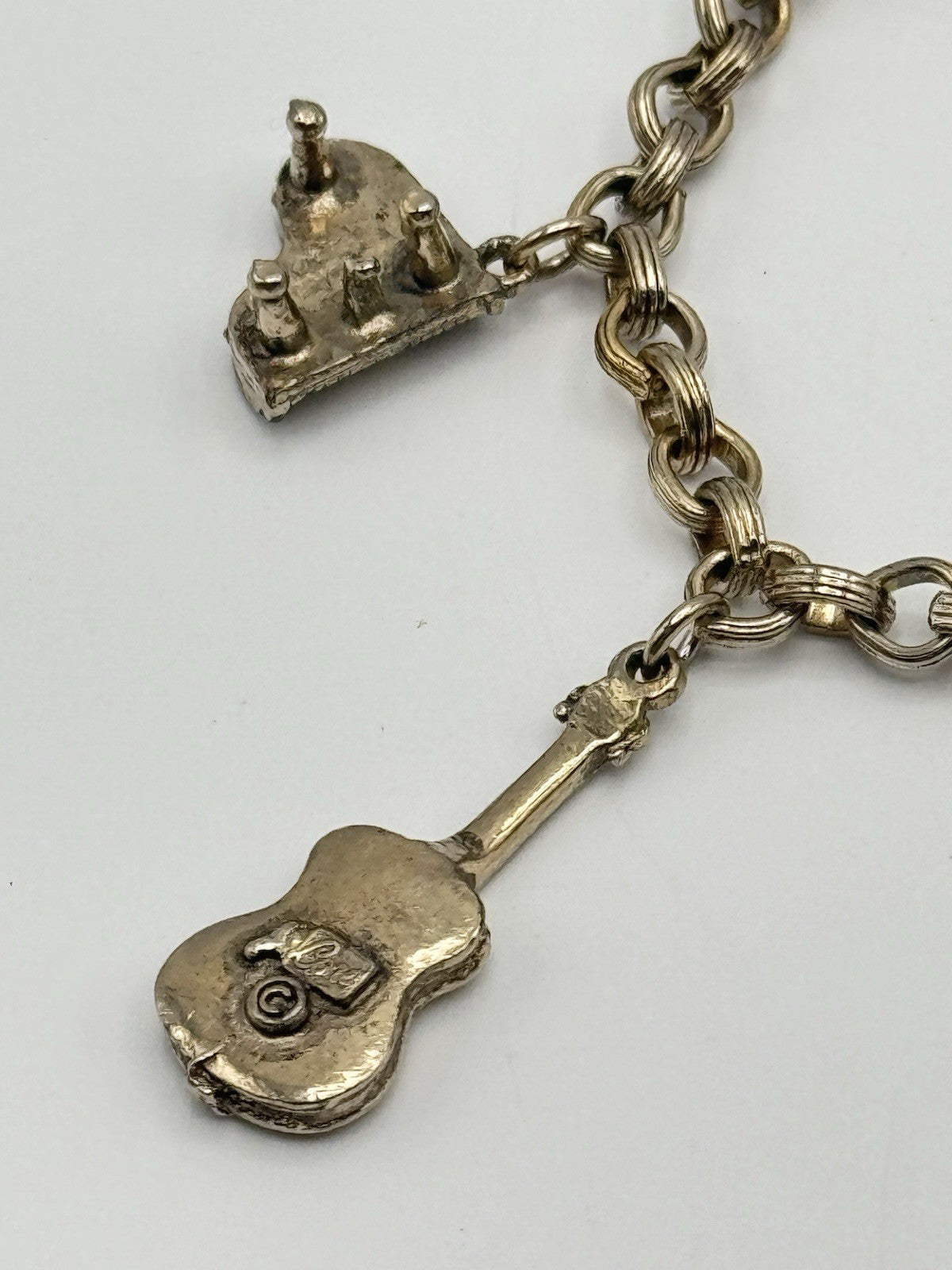 Vintage Coro Goldtone Bracelet Jazz Music Charms With Dancing Couple ESTATE FIND