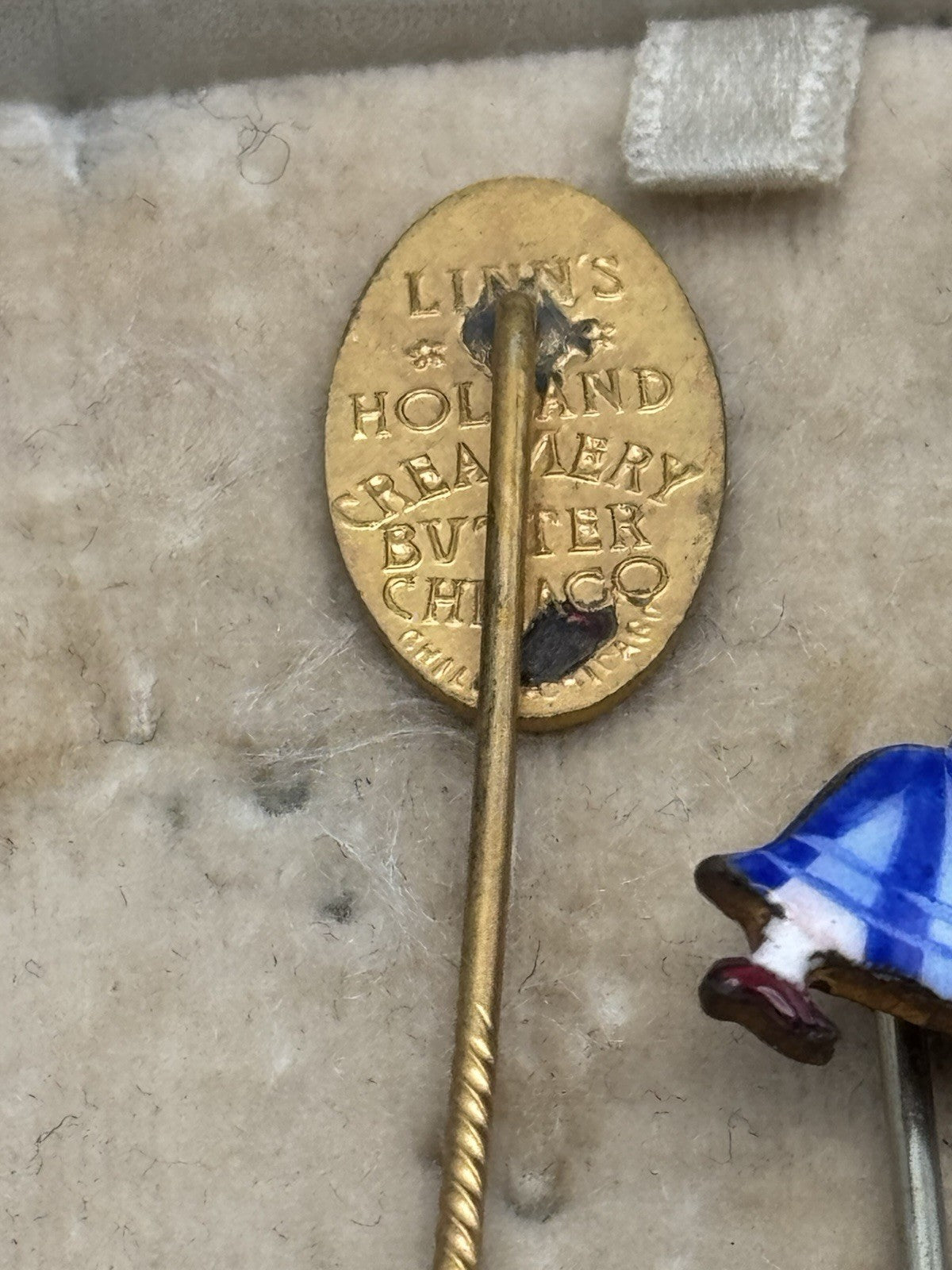 Set Of 3 ADVERTISING Linns Dutch Butter & Dutch Cleaner Stick Pins Enameled