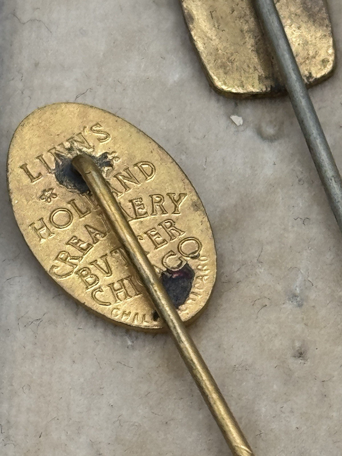 Set Of 3 ADVERTISING Linns Dutch Butter & Dutch Cleaner Stick Pins Enameled