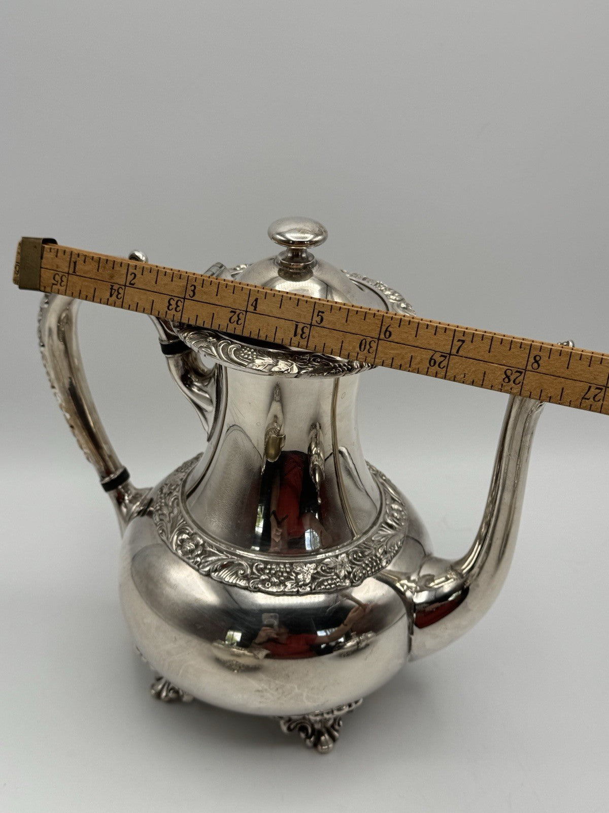 Antique Wilcox IS Silverplate Leaf Coffee Tea Pot Set Sugar Creamer Manor