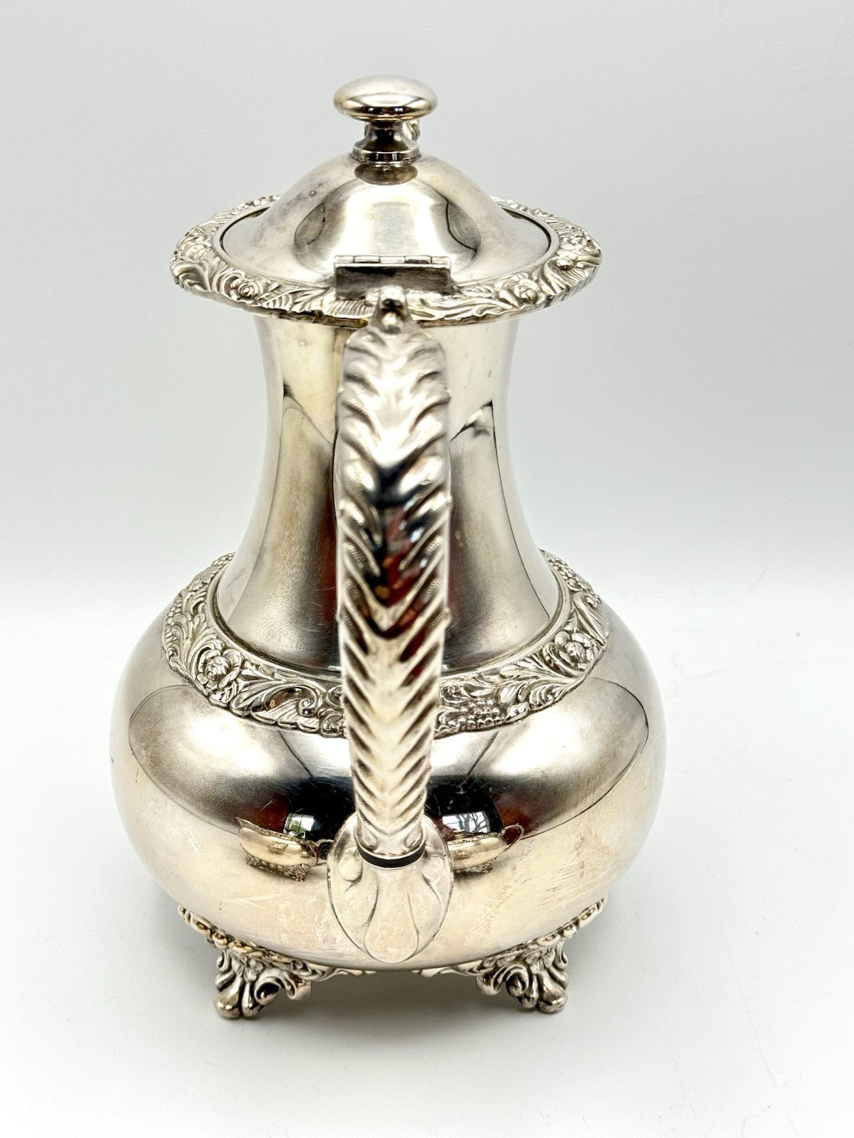 Antique Wilcox IS Silverplate Leaf Coffee Tea Pot Set Sugar Creamer Manor