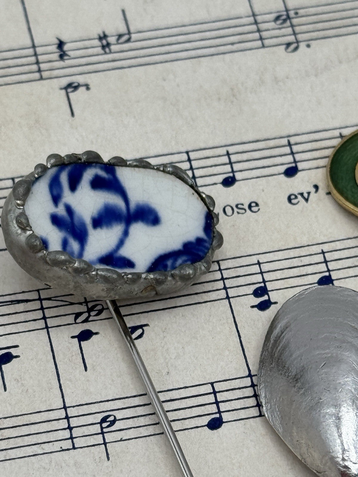 Set Of 3 VINTAGE Stick Pins 1 Trifari ESTATE FOND