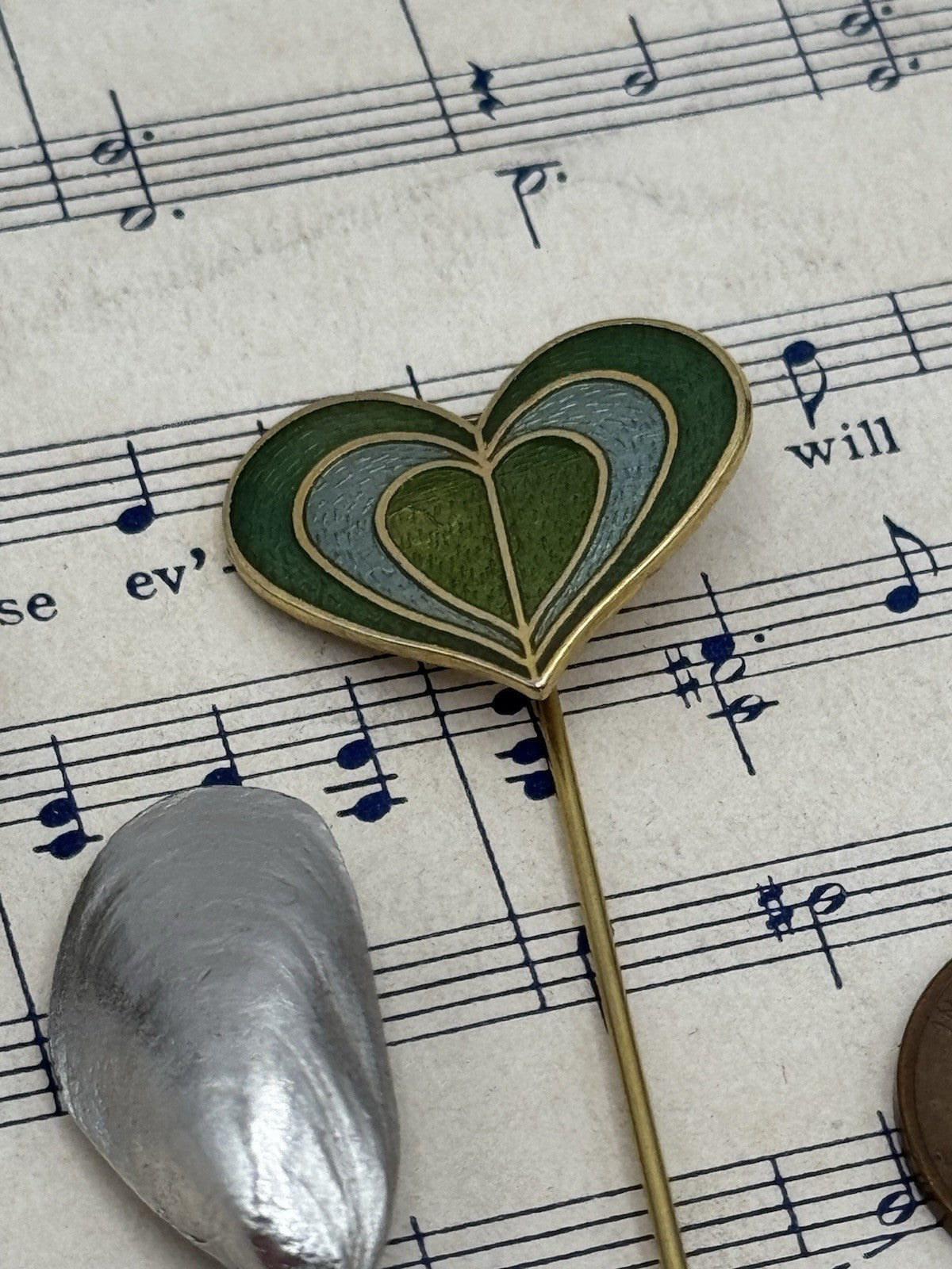 Set Of 3 VINTAGE Stick Pins 1 Trifari ESTATE FOND