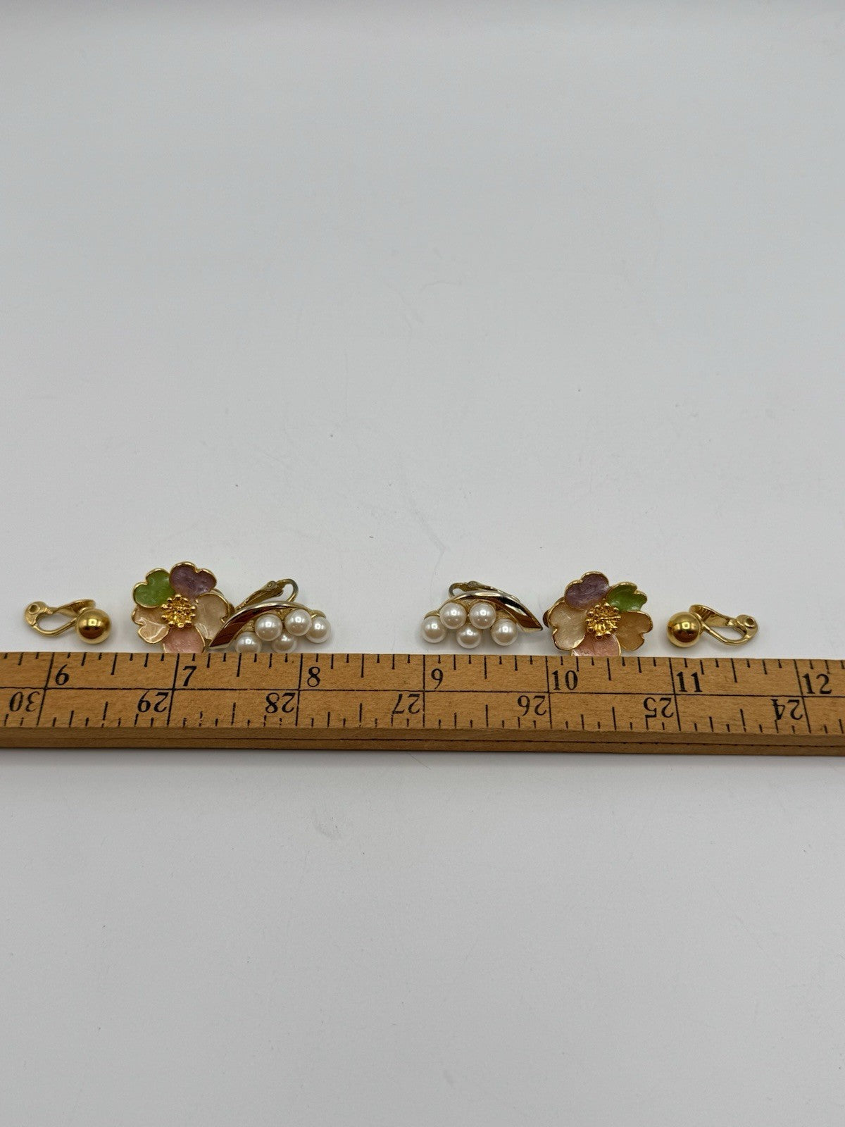 3 Pair VINTAGE Goldtone Clip-on Earrings ESTATE FIND