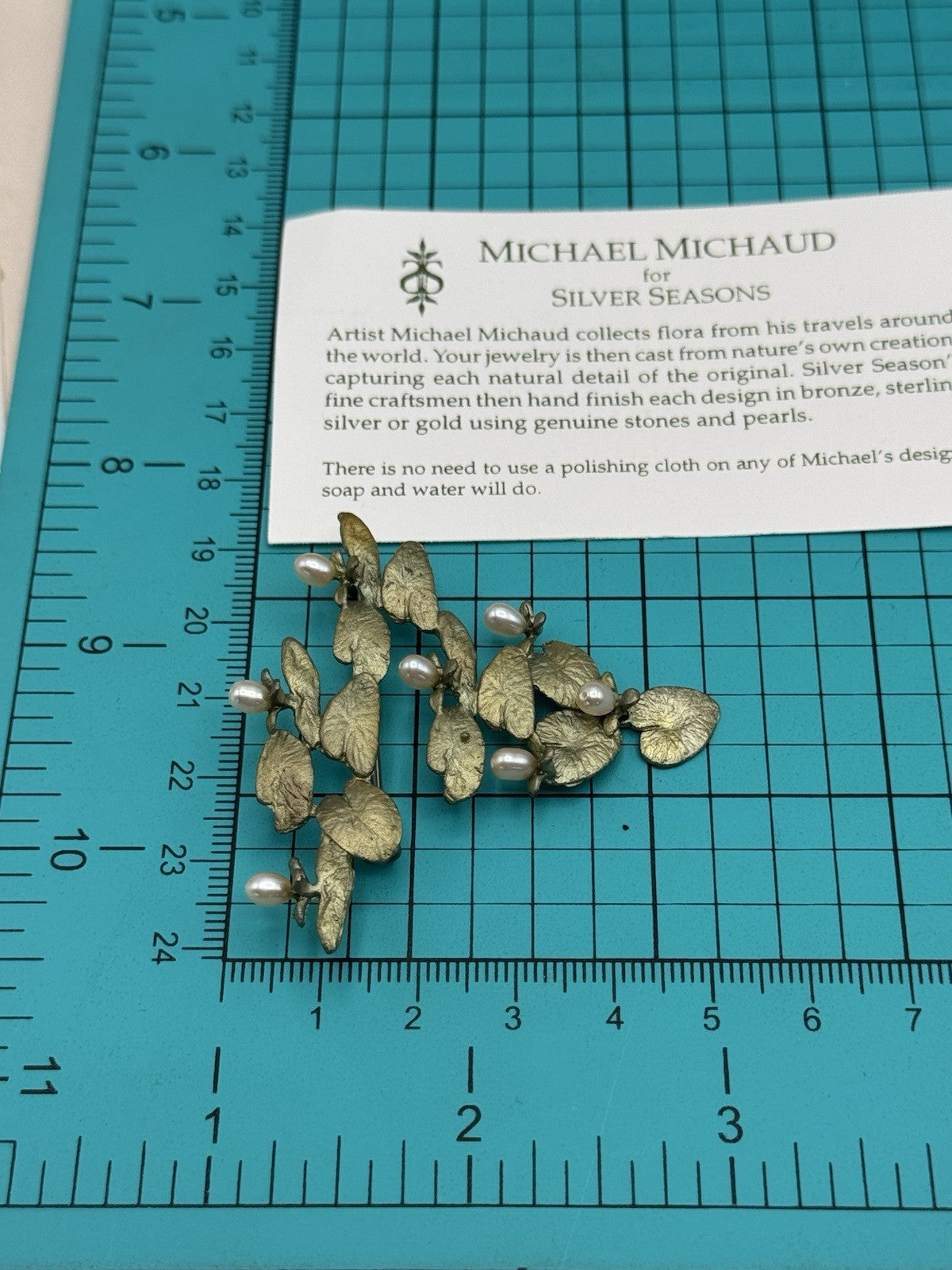 Lillipad Water Lilies Brooch Estate Find With Michael Michaud Card Included ESTATE FIND