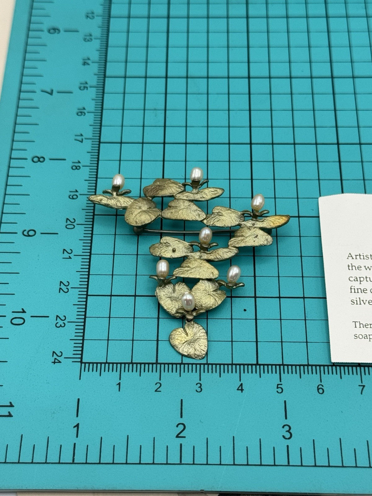 Lillipad Water Lilies Brooch Estate Find With Michael Michaud Card Included ESTATE FIND