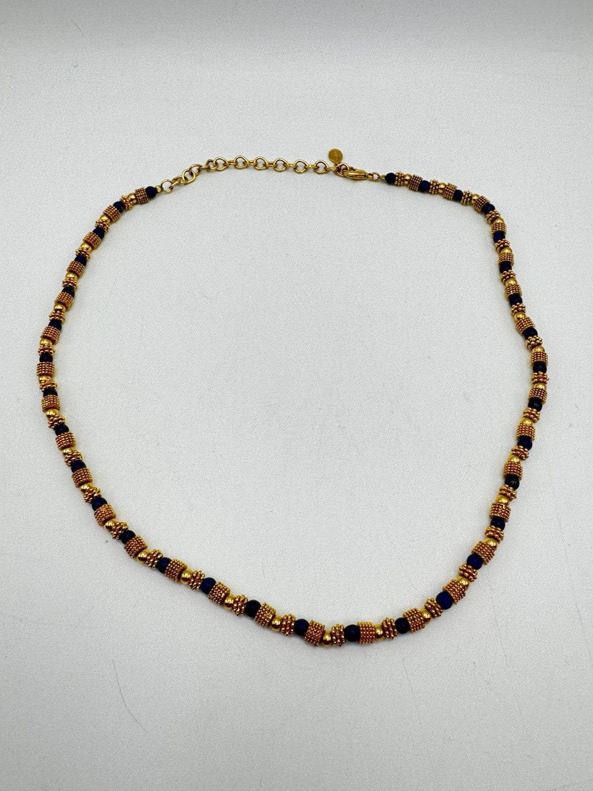 Vintage JBK Lapis Lazuli Gold Plated Beads Necklace Camrose Kross 20”