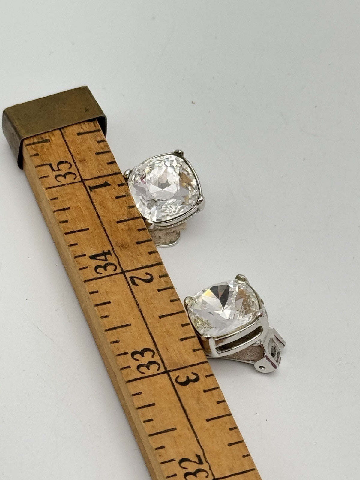 Vintage Kenneth Jay Lane “KJL” Silvertone Rhinestone Earrings ESTATE FIND