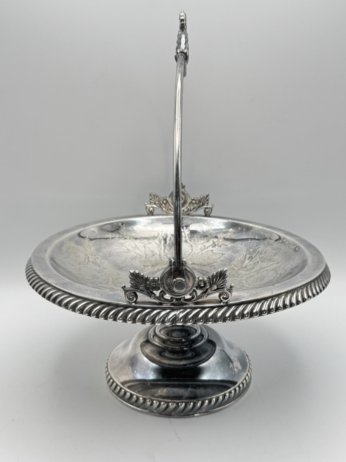 Antique Middleton Silverplate Quadruple Brides Basket Floral Design