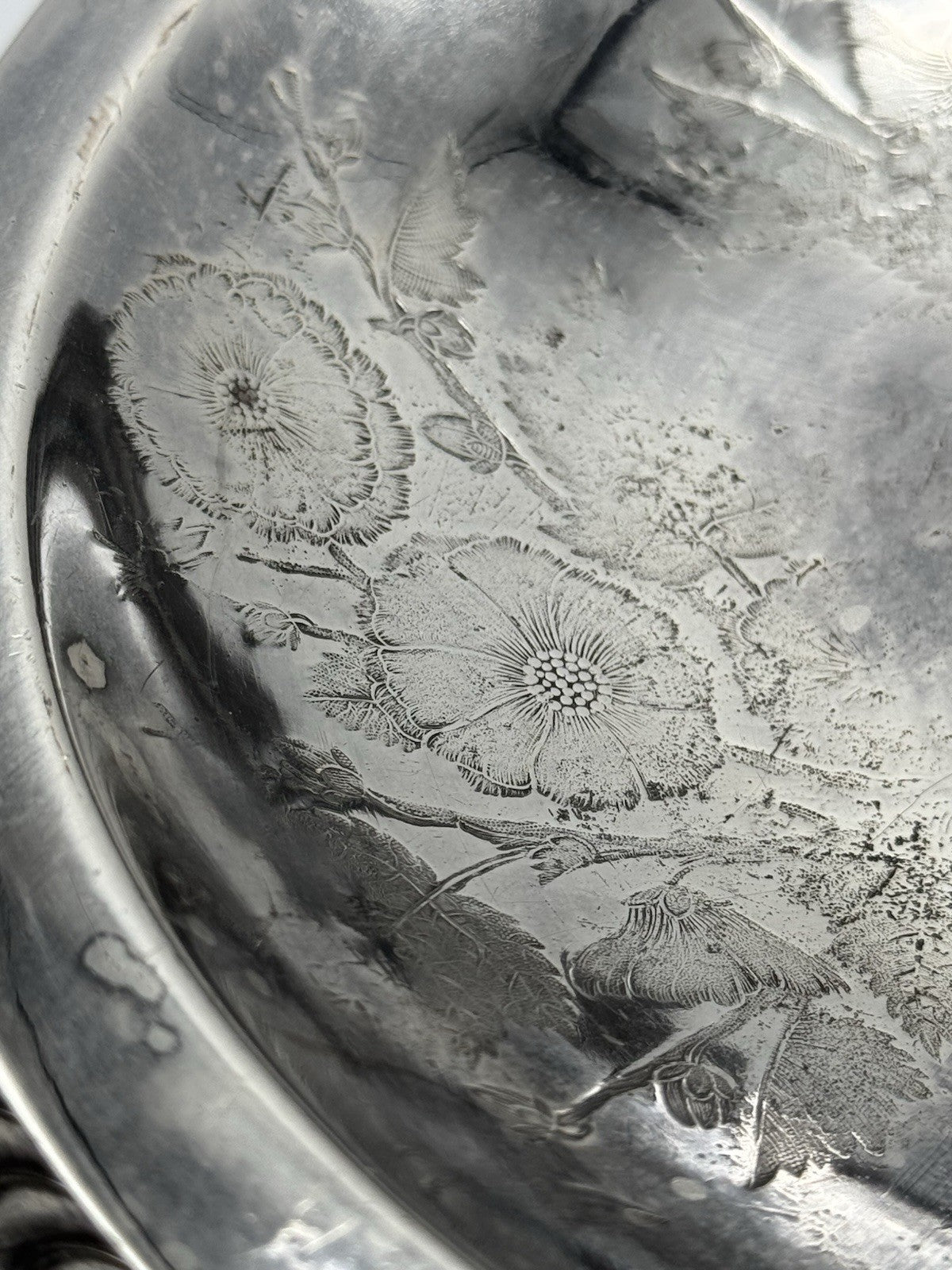 Antique Middleton Silverplate Quadruple Brides Basket Floral Design