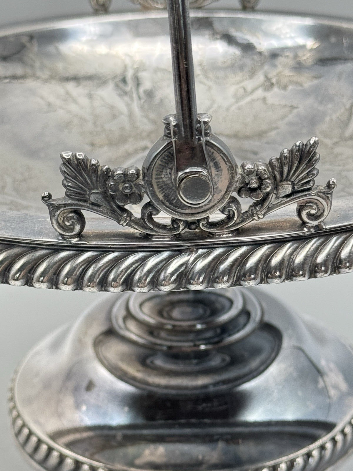Antique Middleton Silverplate Quadruple Brides Basket Floral Design