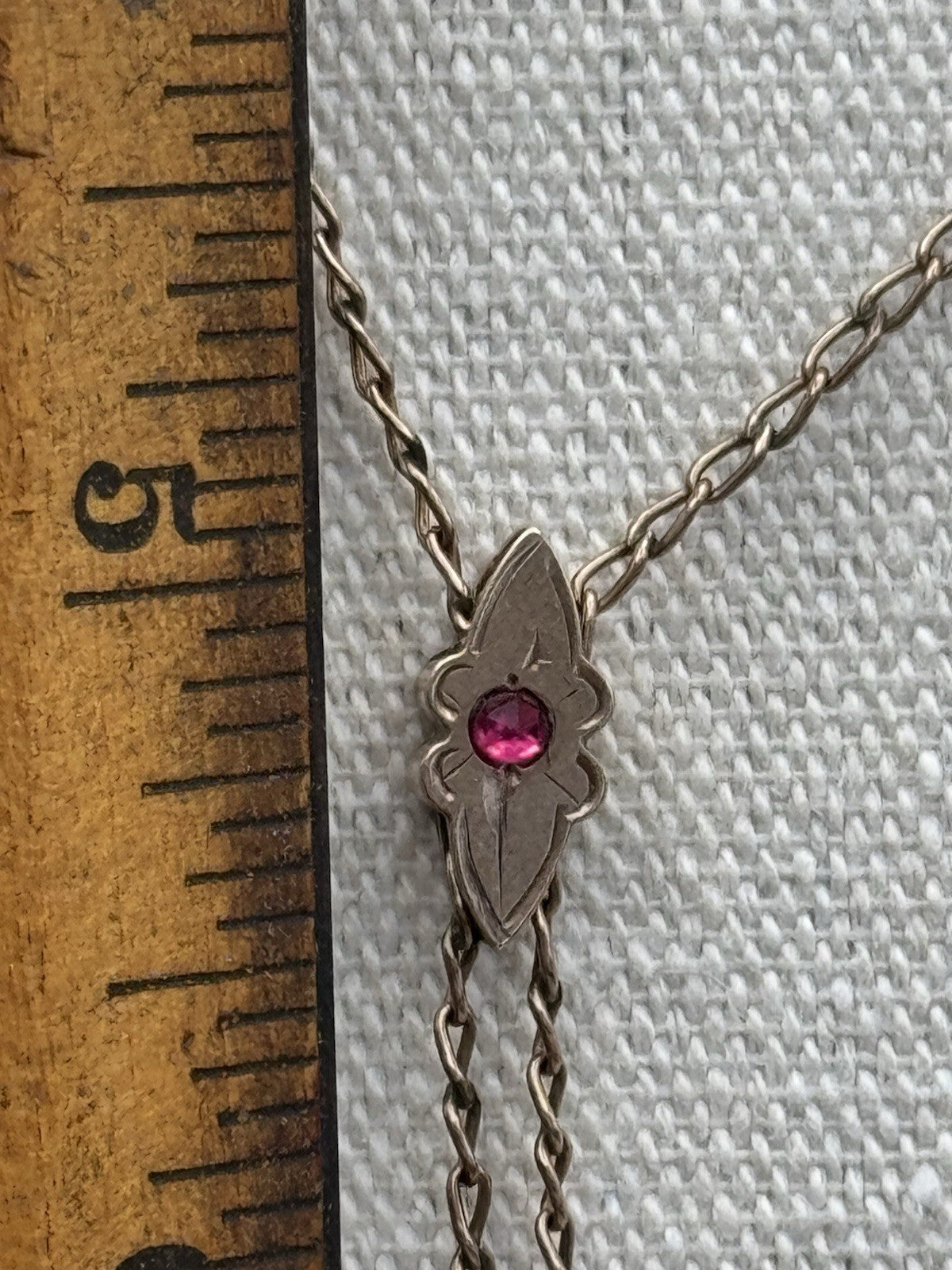 Antique Gold-Filled Chatelaine Slider Watch Chain NECKLACE 46”l SIGNED D&C