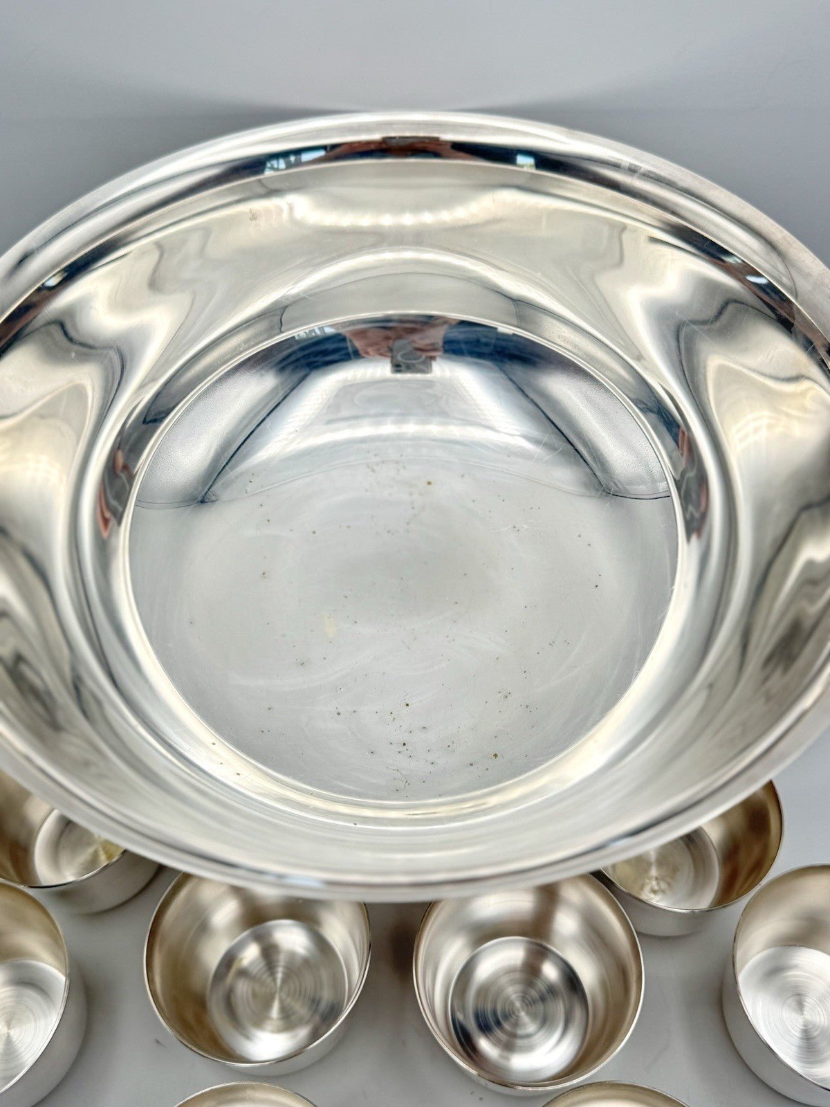 12 Pc Punch Bowl Set Sheridan Silverplate 10 Cups & Ladle Taunton Silversmiths