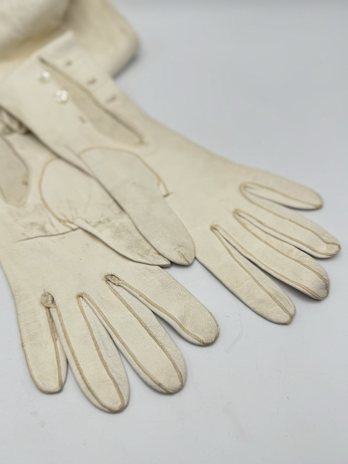 Antique VICTORIAN Style LONG Opera LEATHER GLOVES AS IS‼️