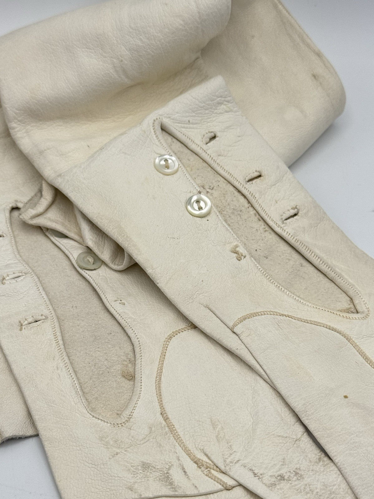 Antique VICTORIAN Style LONG Opera LEATHER GLOVES AS IS‼️
