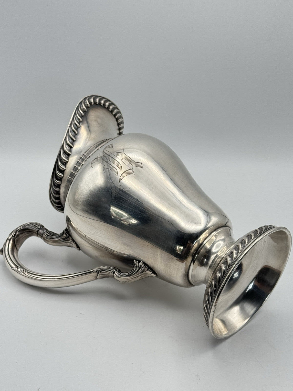 Vintage Silverplate Wilcox Pitcher Monogram ASHLEY 10”h