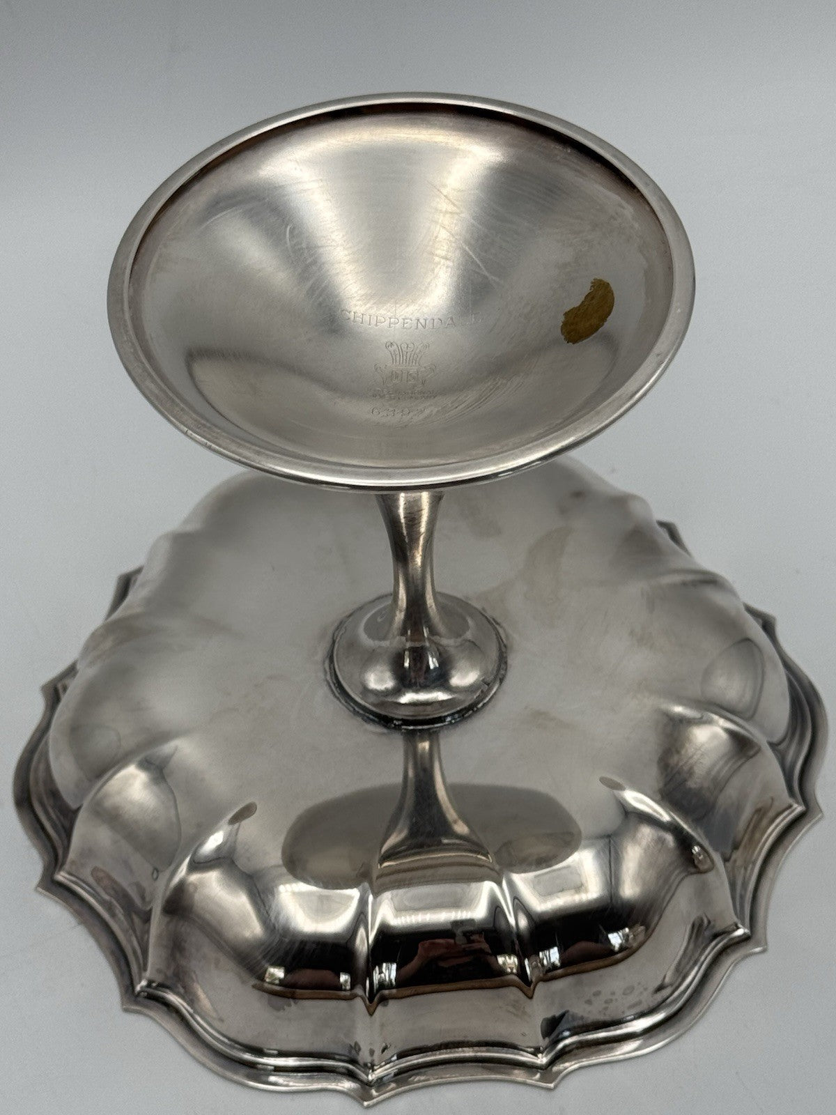Vintage Chippendale Silverplate Footed Bonbon Dish 4.5” X 5.5”