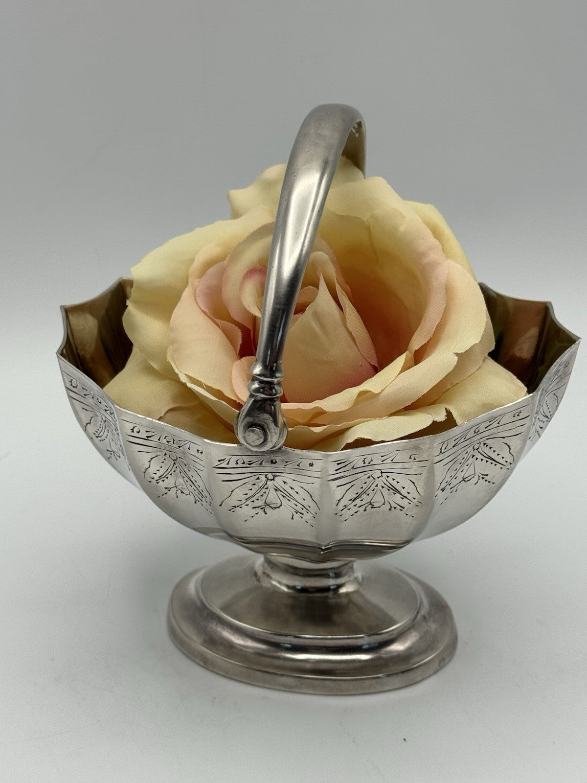 Vintage Silverplate Sugar Basket Estate Find